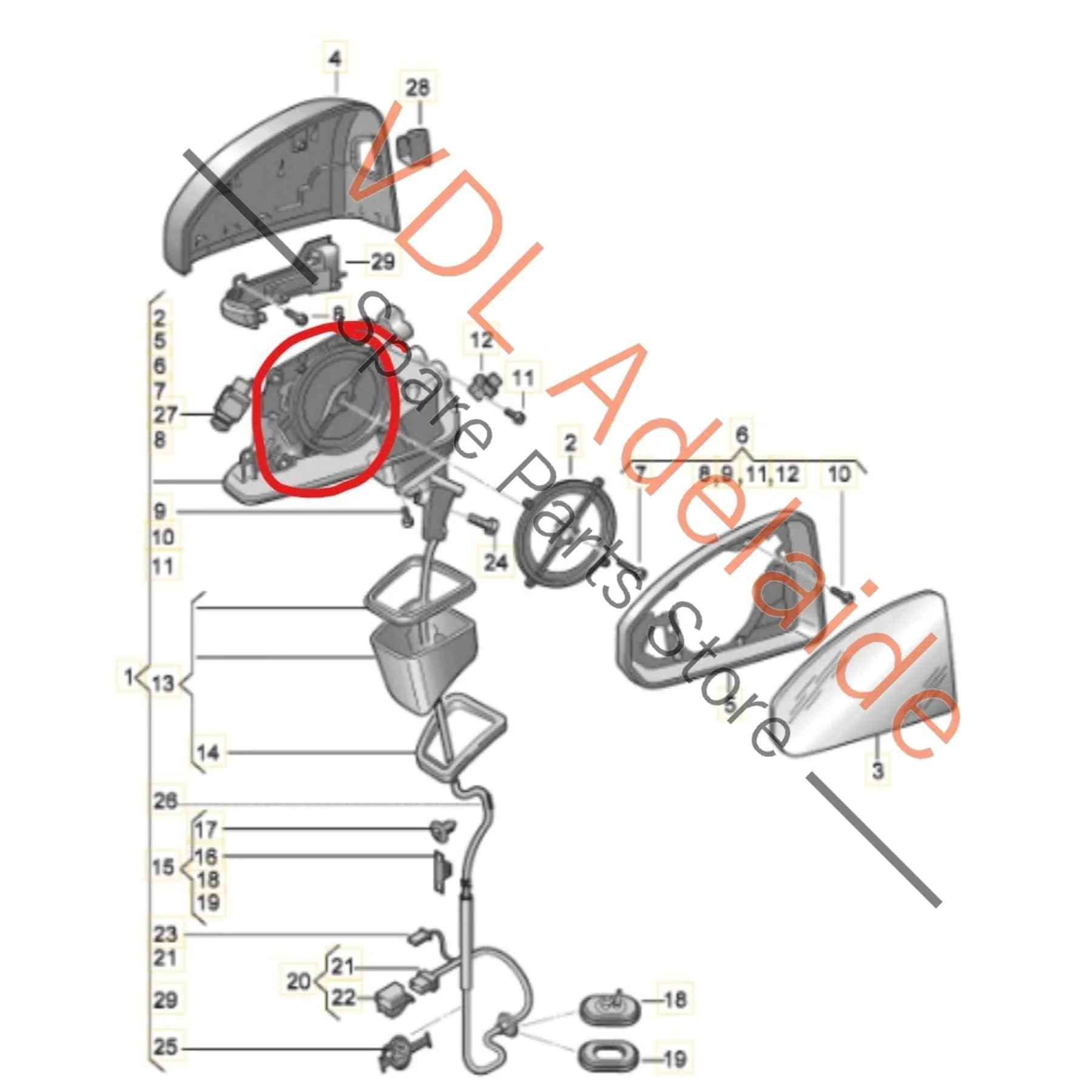 Audi A4 A5 B9 Mirror Adjustment Motor 8W6857409CK - Image 2