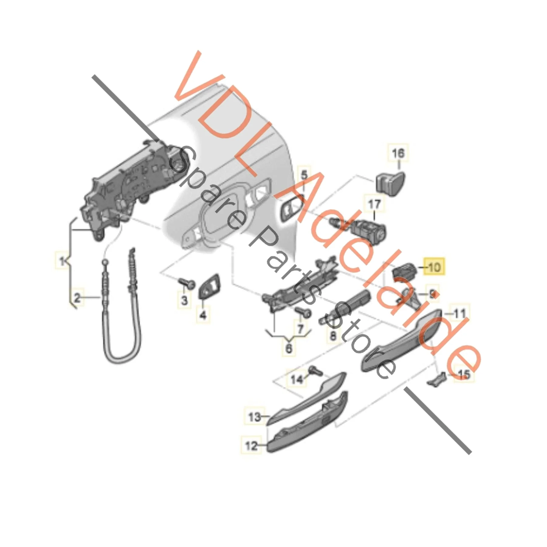 Audi A4 A5 A7 Left Exterior Door Handle Peripheral Puddle Courtesy Light 8W0947133 - Image 2