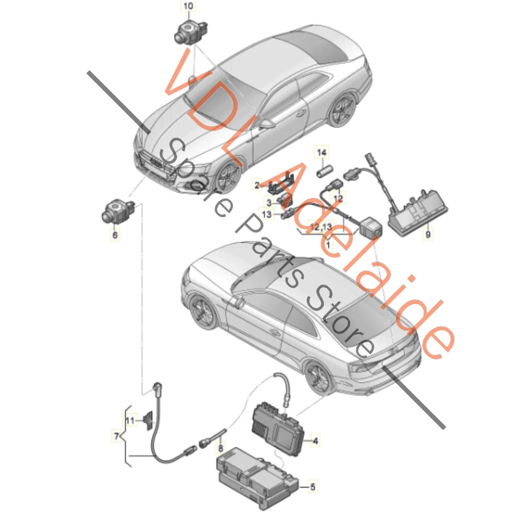 Audi Porsche VW Parking Camera 5Q0980546A As-New Suit front side or rear - Image 2