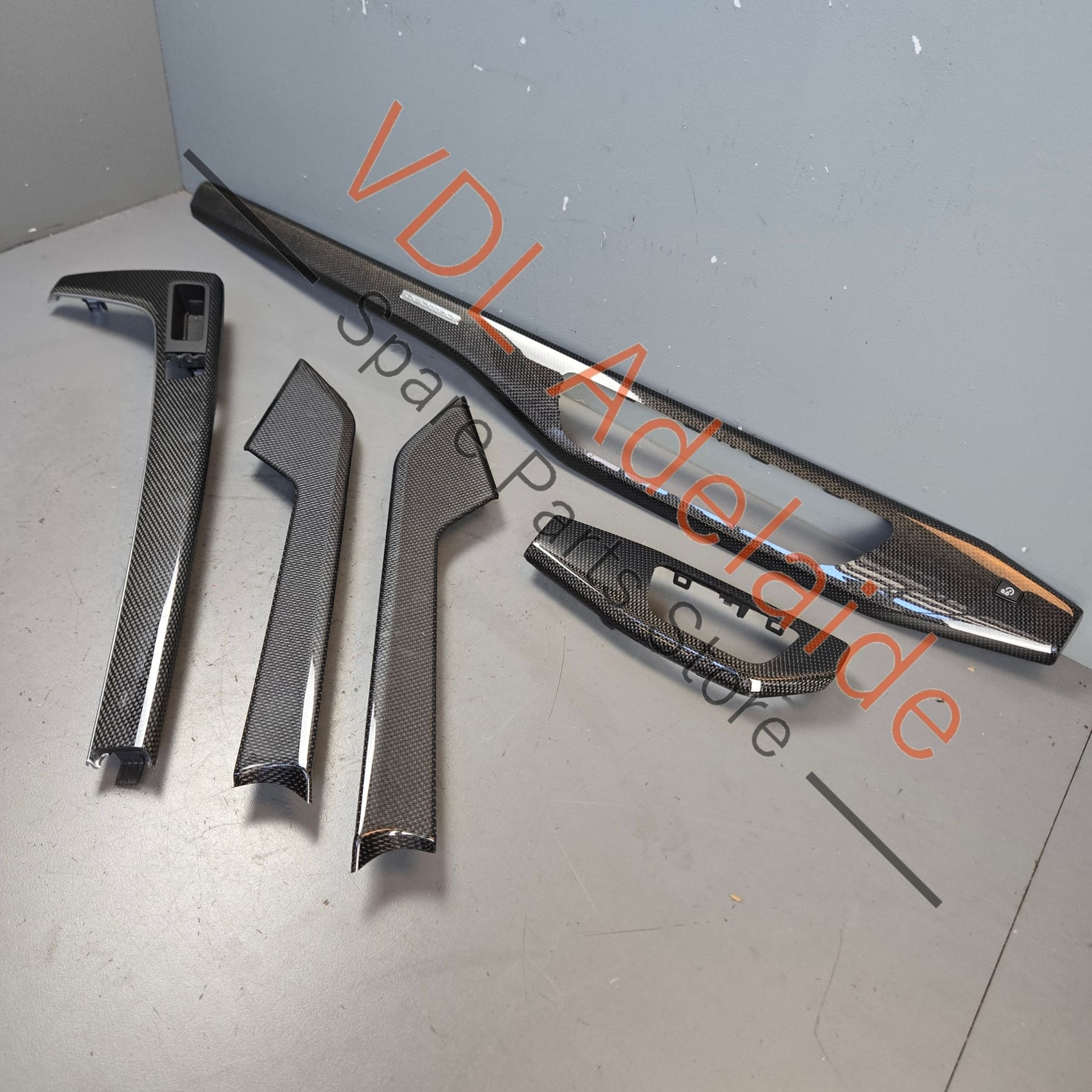 Audi S5 RS5 Set of Carbon Fibre Interior Trim Set Doors and Console 8W2853190T 7V7 8W6867410G 7V7 8W2863969G 7V7 - Image 3