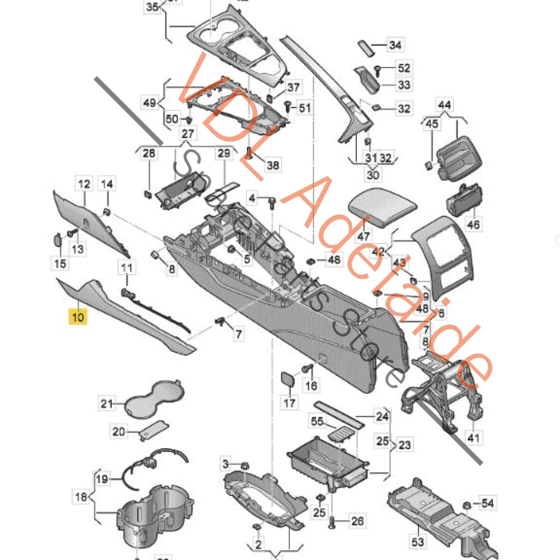 Audi RS4 RS5 F5 B9 Centre Console Alcantara Trim Set Interior 8W2863305ENTW 8W2863306ENTW - Image 2