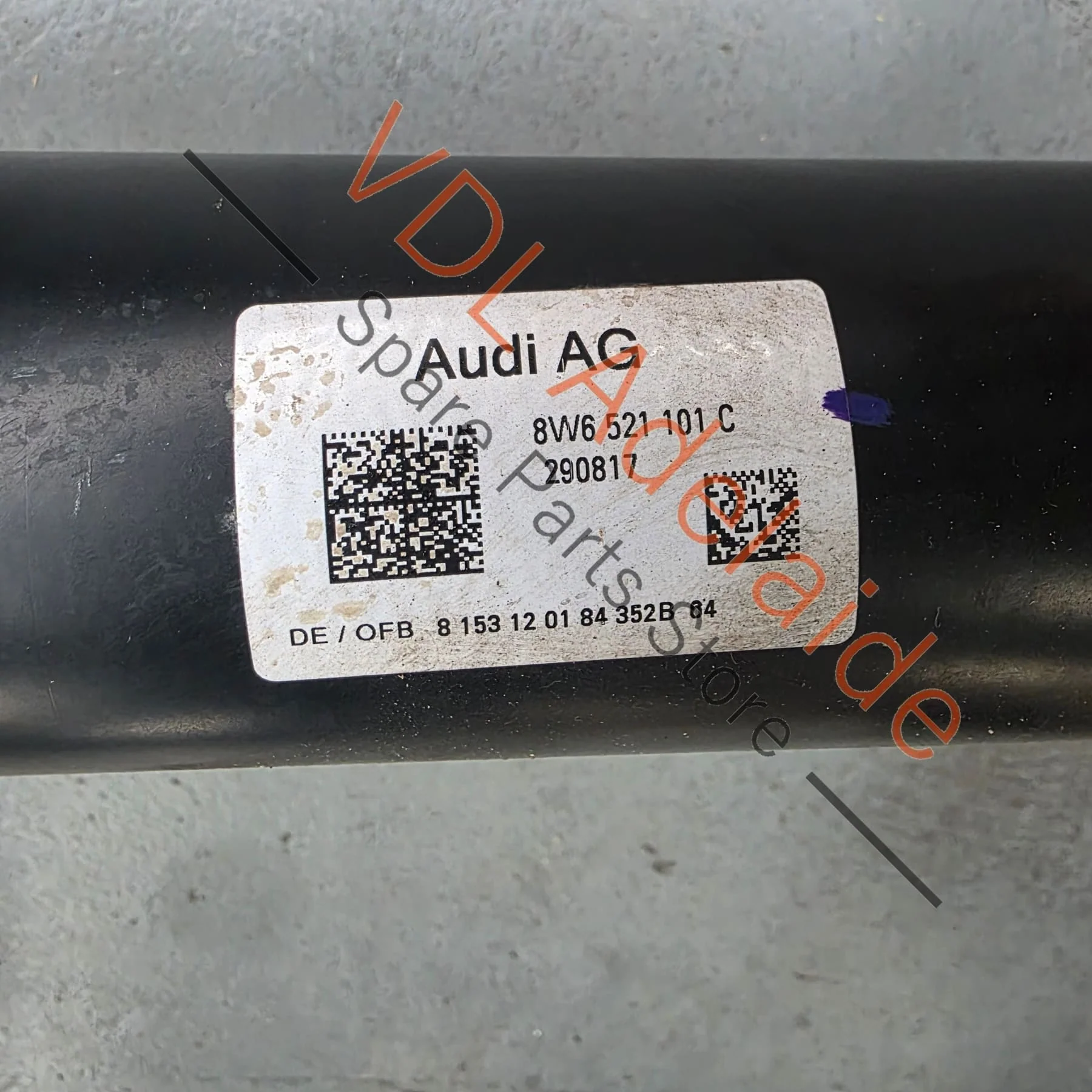 Audi RS5 Propeller Cardin Drive Prop Shaft 8W6521101C 8W6521101G - Image 2