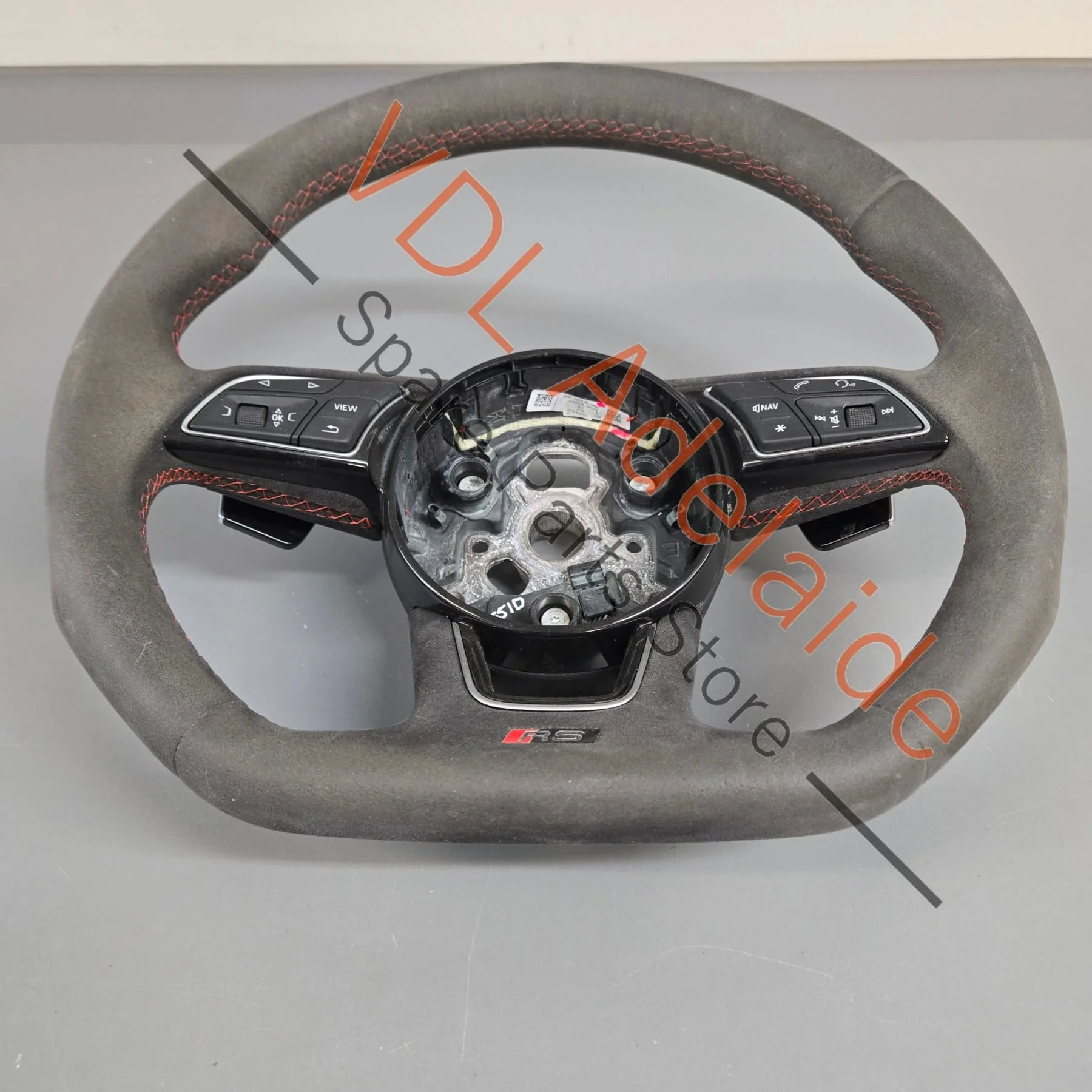 Audi RS5 F5 B9 Flat Bottom Alcantera w Red Stitch Steering Wheel 8W0419091GJ NTW - Image 5