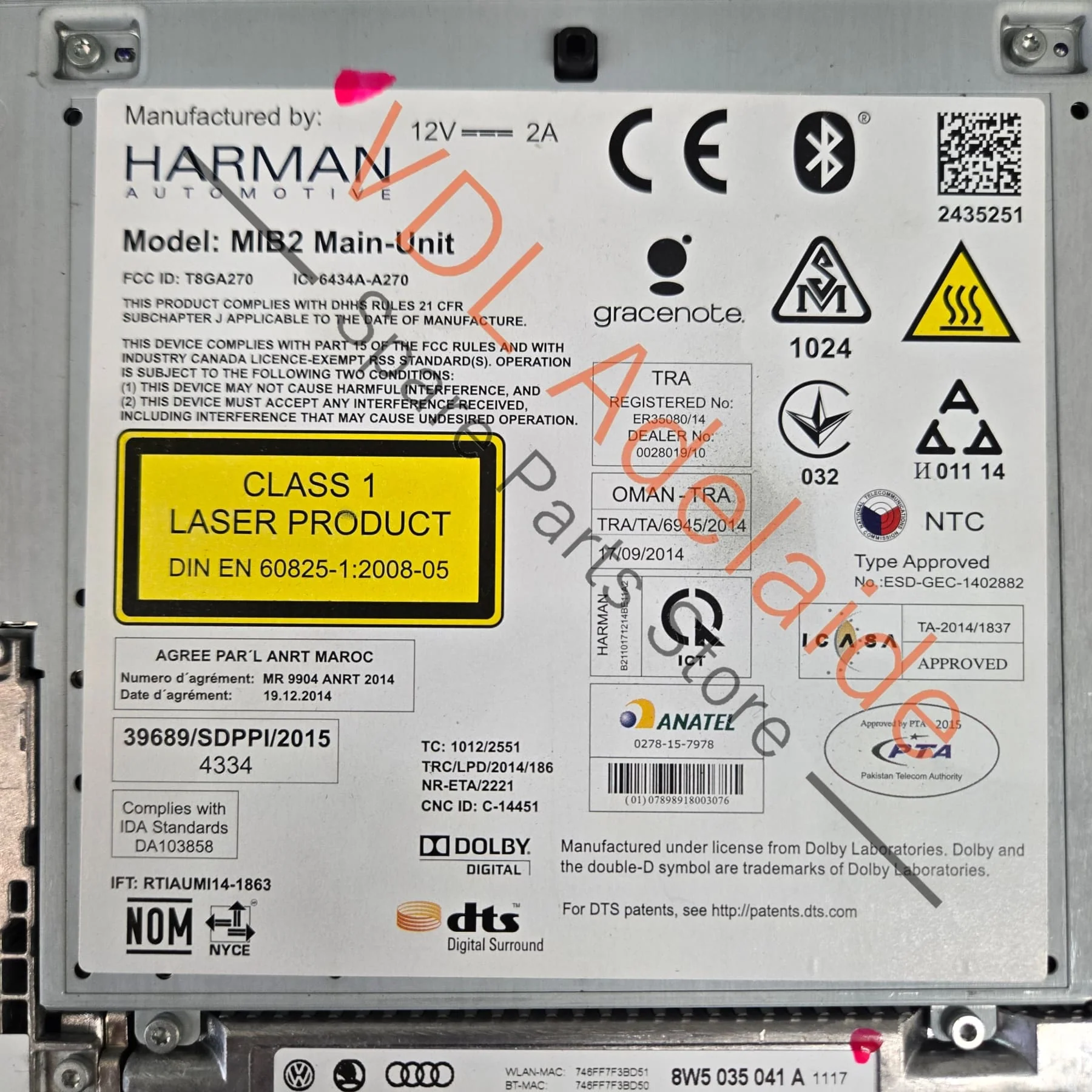 Audi RS5 B9 MIB2 High Central Computer MIB Main Unit For Nav Multimedia 8W5035041A - Image 6