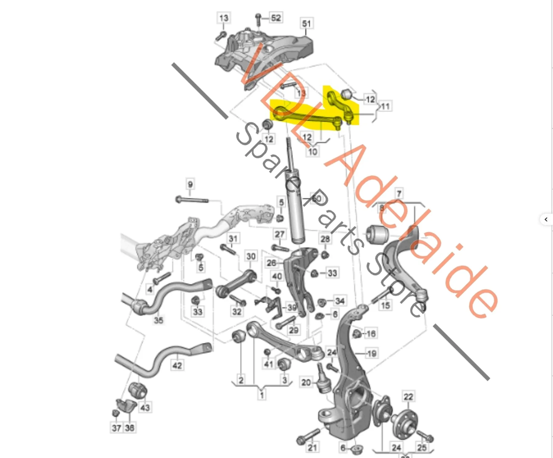 Audi RS5 B9 Front Right Upper Control Arm Set 8W0407510E 8W0407506E - Image 2
