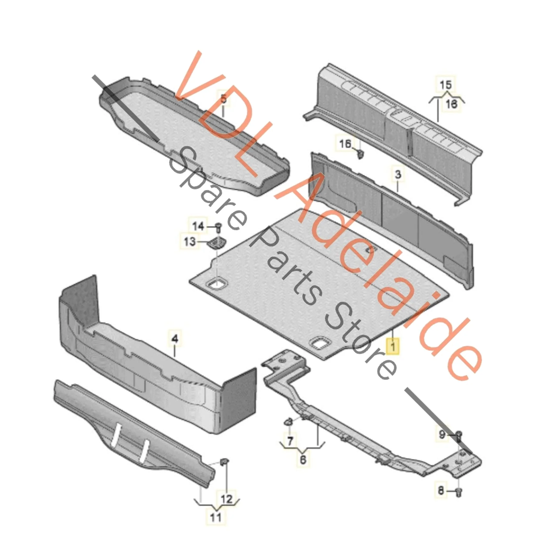Genuine Trunk Floor Boot Panel Mat Audi e-Tron Porsche Taycan 9J1861531 DK4 9J1861383 - Image 2