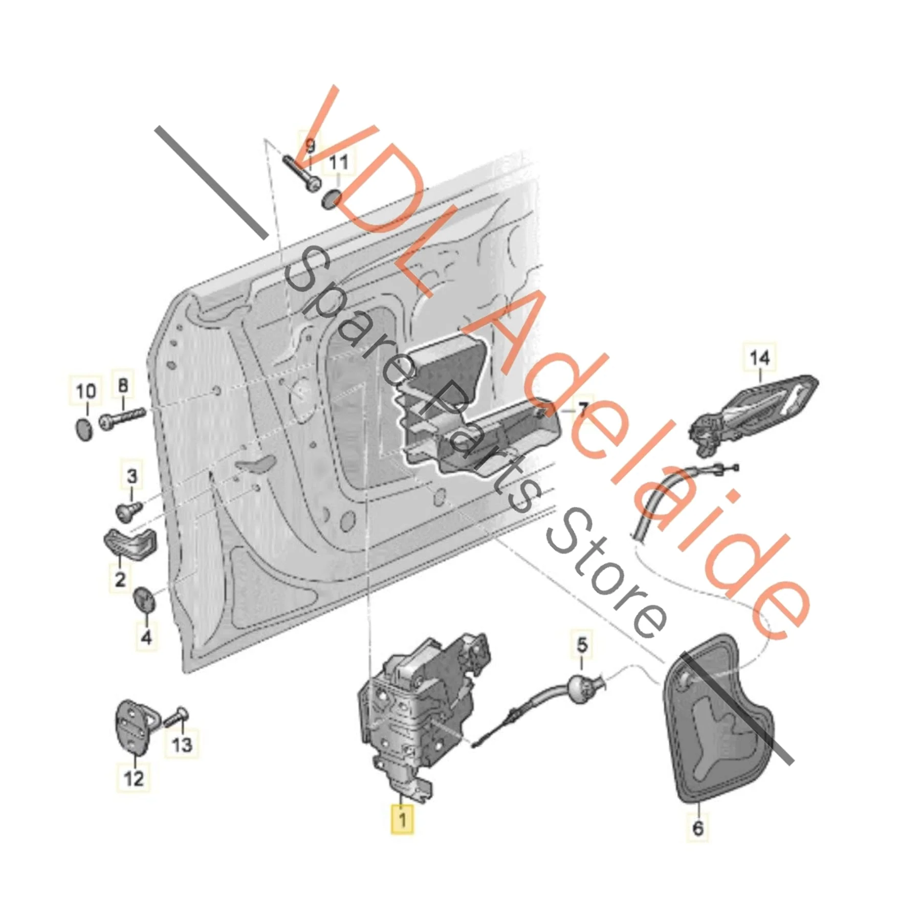 Audi Left Front Door Lock Module 4K2837015J - Image 2