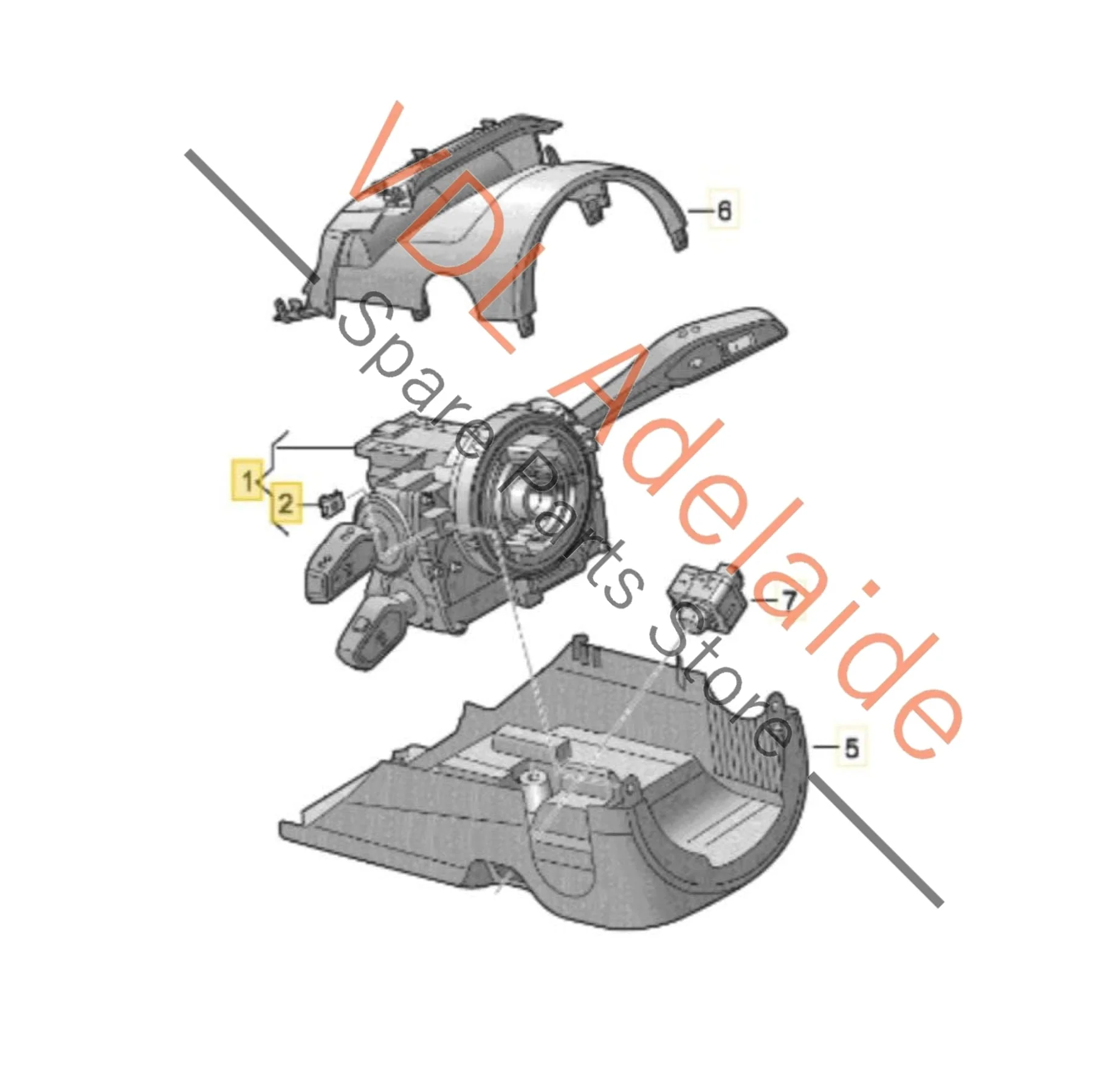 Audi e-Tron Steering Column Combination Switch Indicators Cruise Clockspring 4N0907129MT 4N0907129PK - Image 2