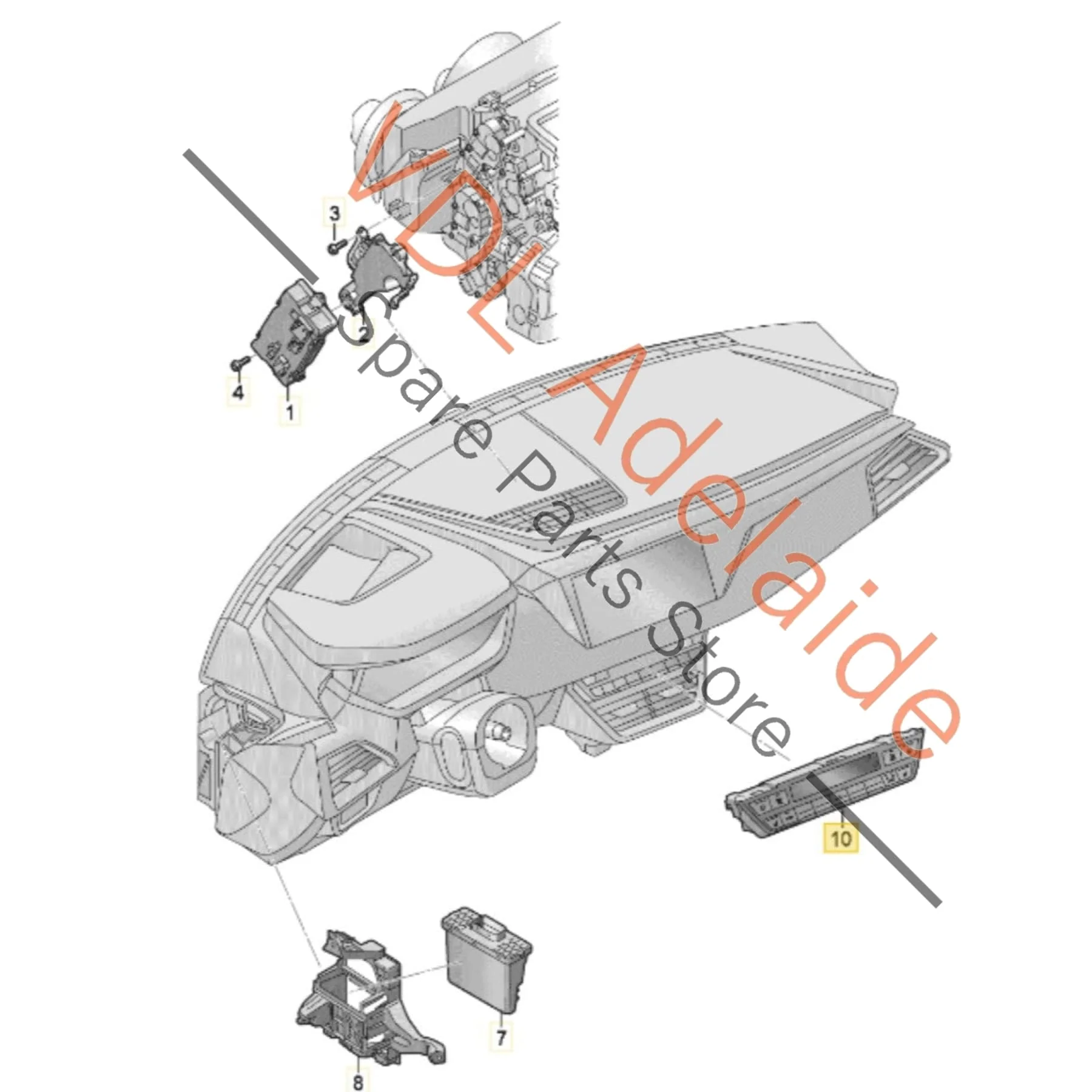 Audi e-Tron GT Centre A/C Air Conditioning Climate Display Switch 4J3820043K 4J3820043D - Image 2