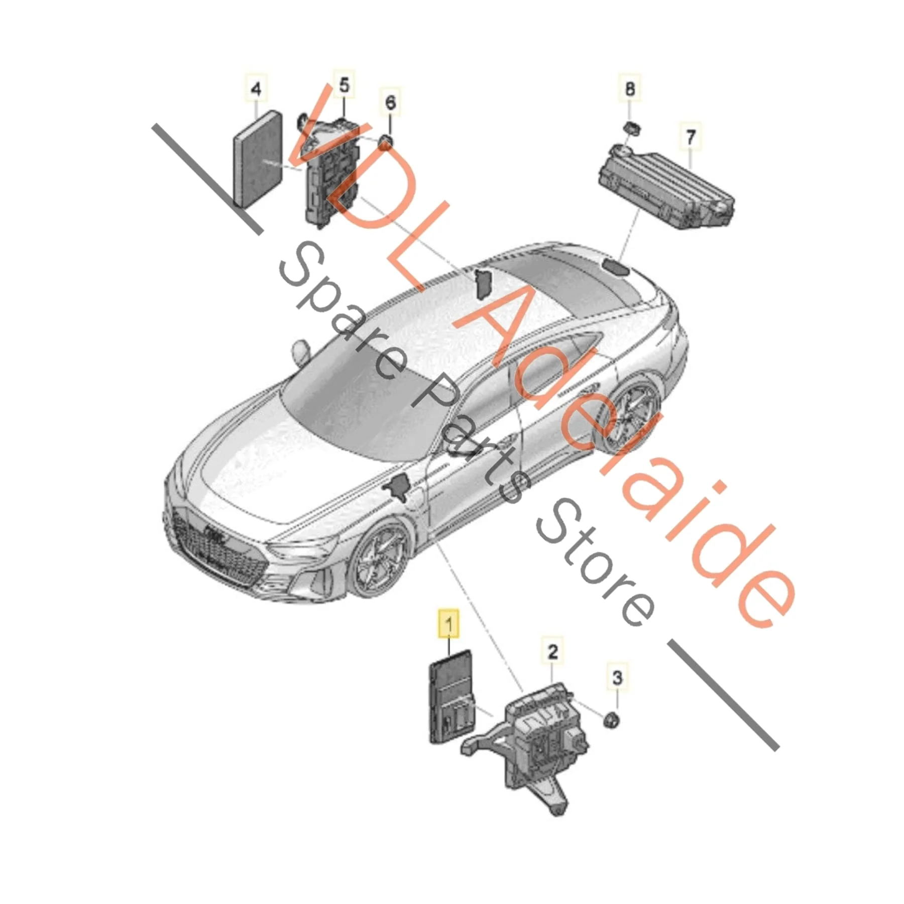Audi e-Tron front BCM BCM1 Power Supply Module Body Control 4N0907063MN - Image 2