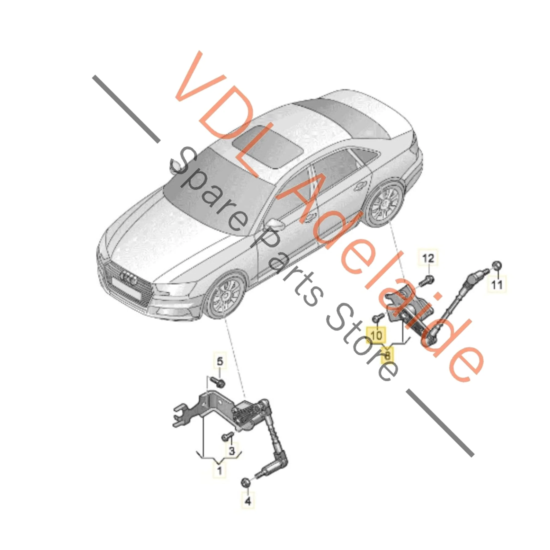 Audi e-Tron Porsche Taycan Right Rear Suspension Level Sensor 9J1616571B - Image 2