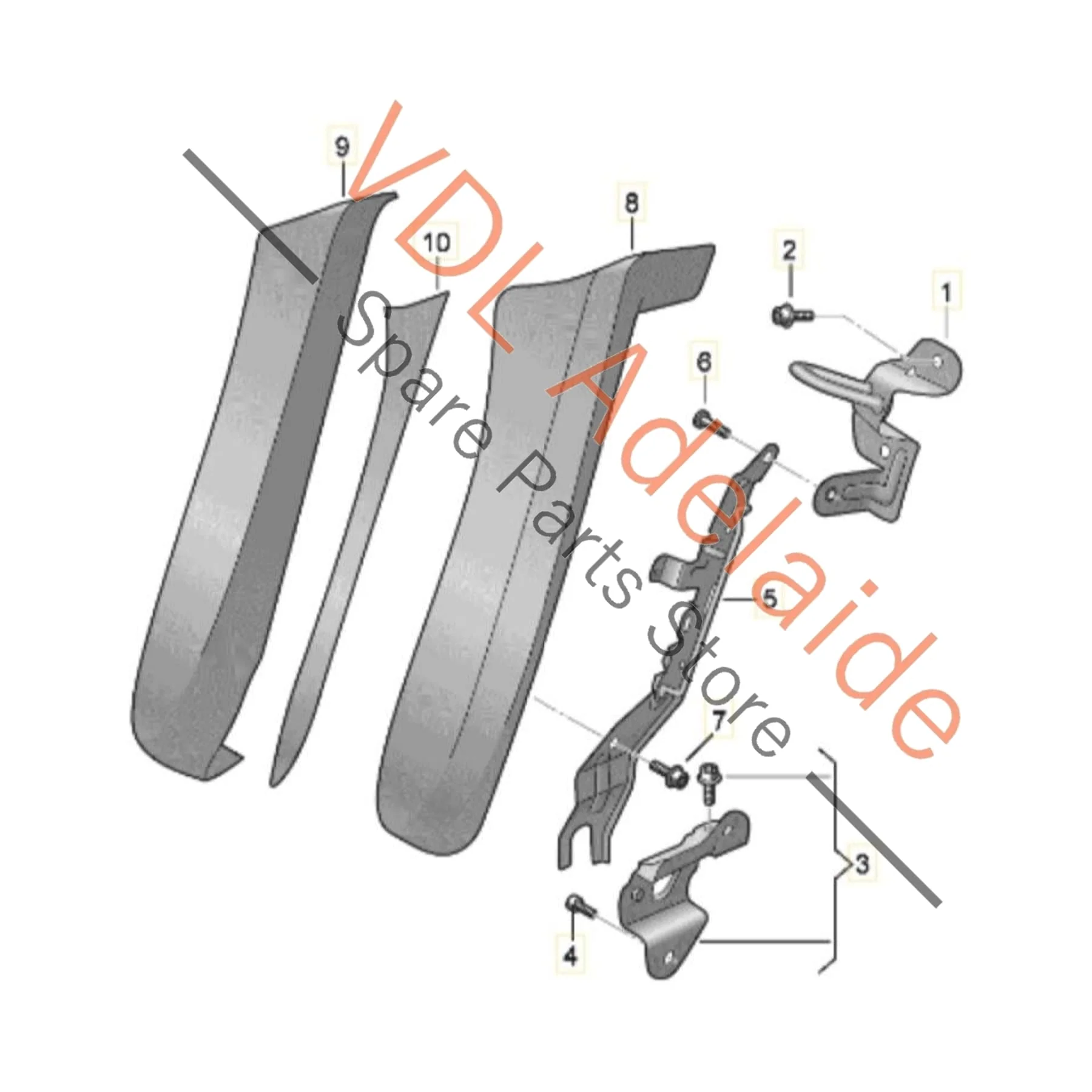 Audi e-Tron GT Rear Right Passenger Airbag Kit 9J1880442E - Image 4