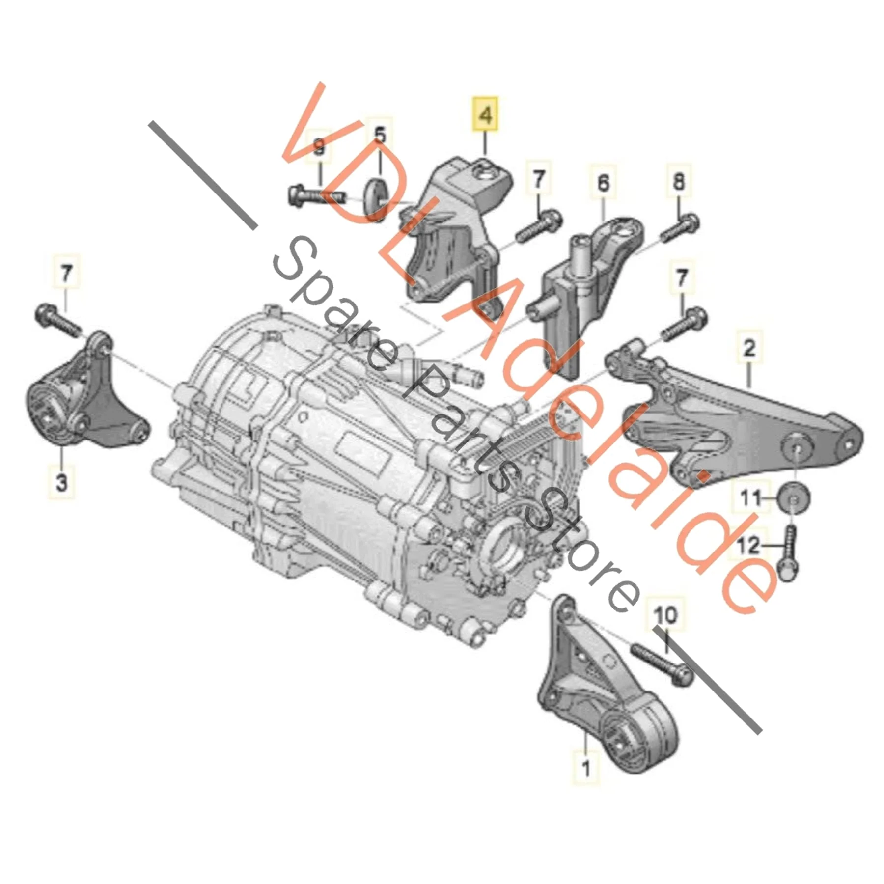 Audi e-Tron GT Transmission Mount Bracket Bushing 9J1399514B - Image 2