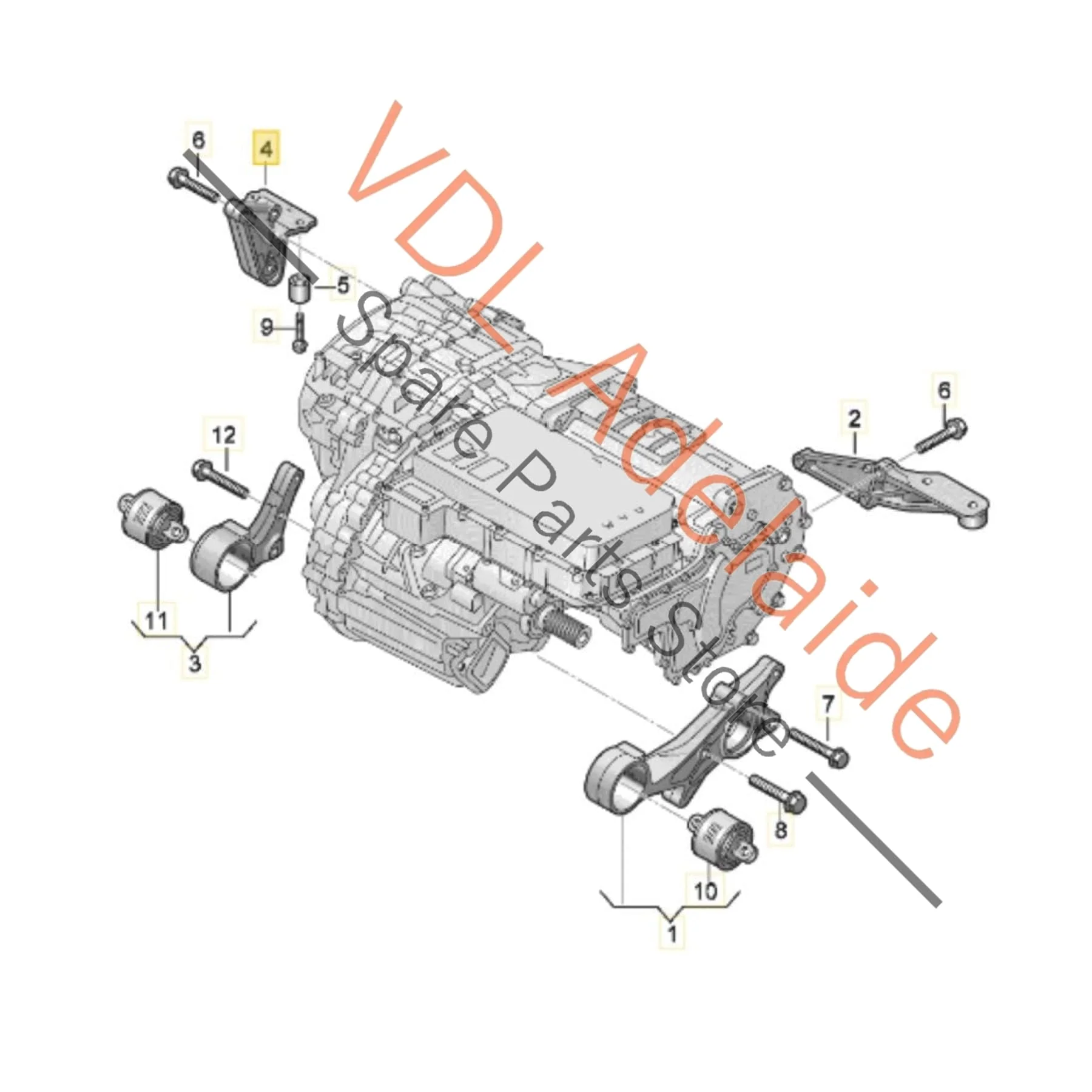Audi e-Tron GT Engine Transmission Mount Bracket Bushing 9J1399233B - Image 2