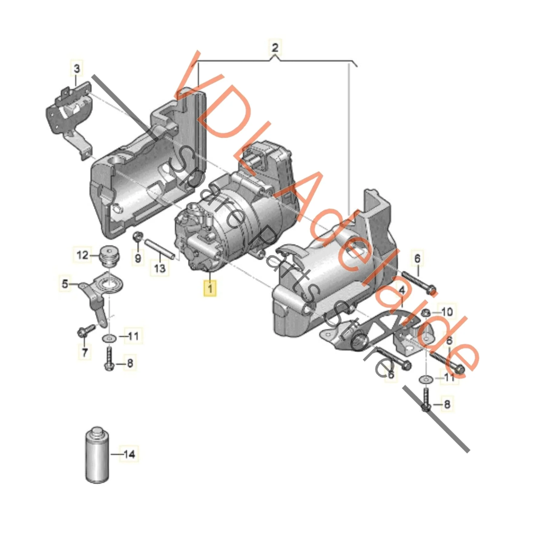 Audi e-Tron GT Porsche Taycan Electric AC Air Conditioning Compressor Pump 9J1816797C - Image 2