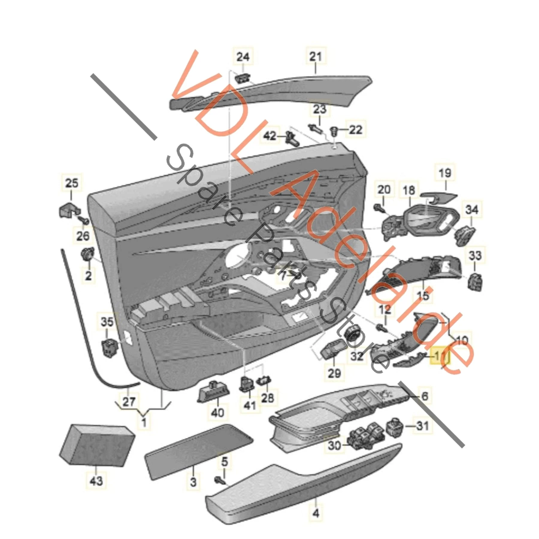 Audi e-Tron B&O Bang & Olufsen Door Trim Emblem set 4J3853679A 3Q7 4J3853680A 3Q7 - Image 2