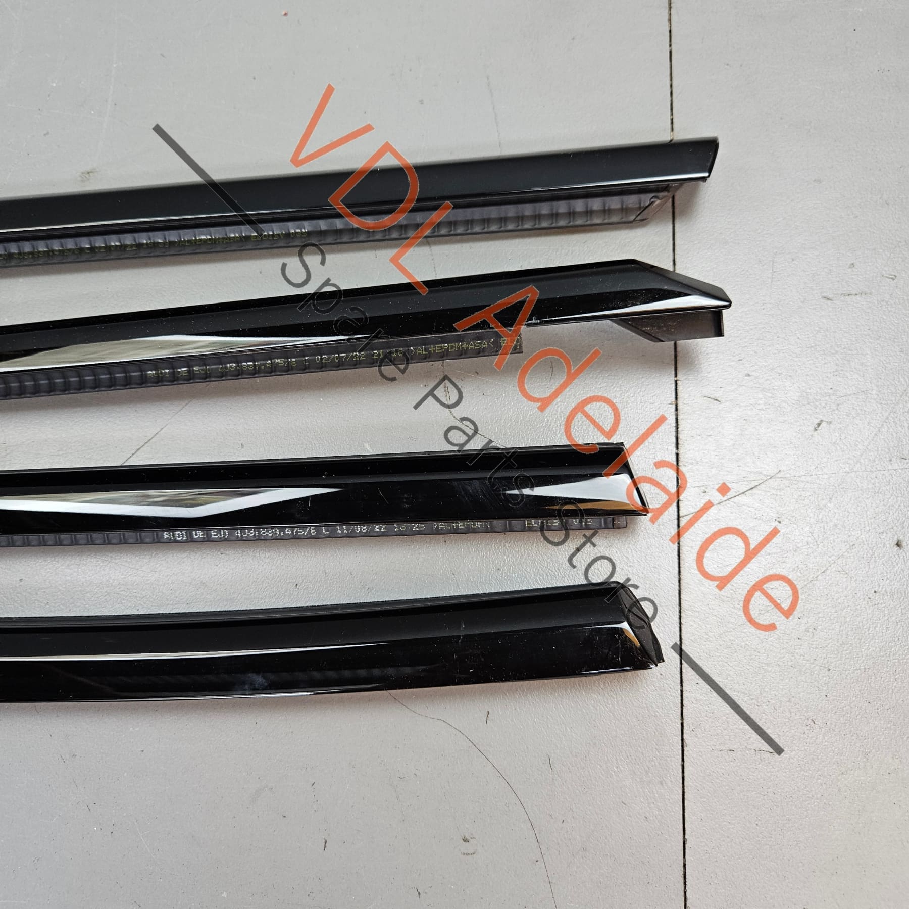 Audi e-Tron GT Door Aperture Window Slot Seal Gloss Black Exterior Moulding Set - Image 6