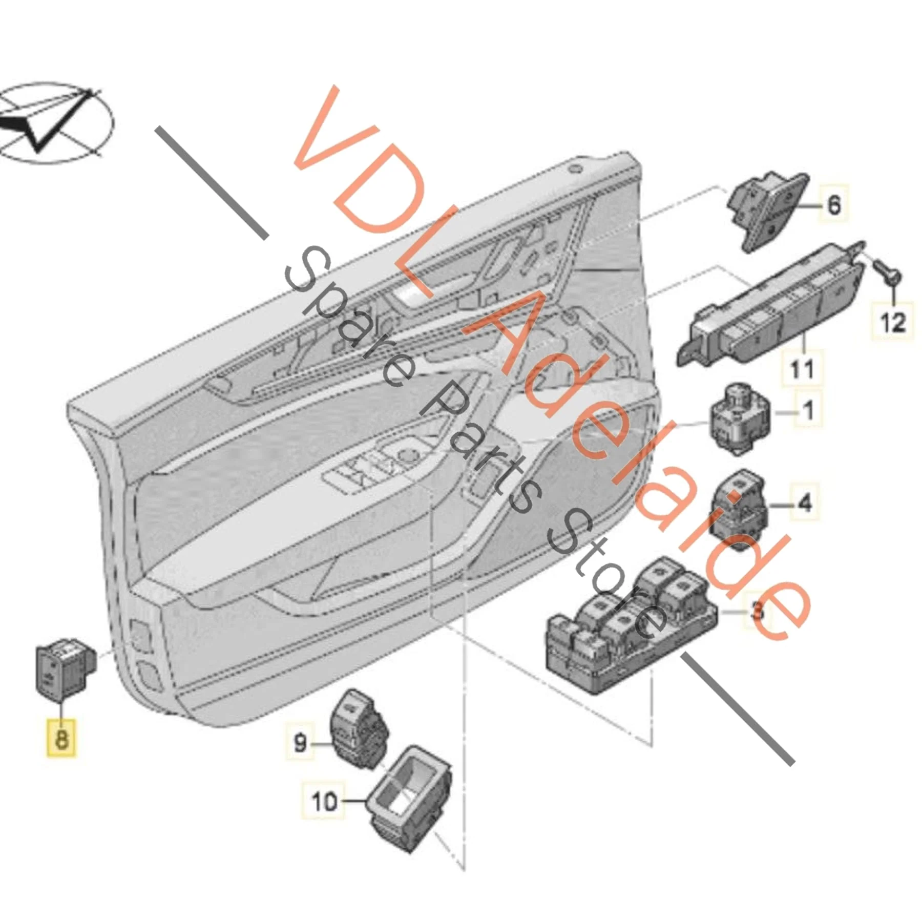 Audi Boot Lid Lock Button Switch 4J3959831 6N3 - Image 2