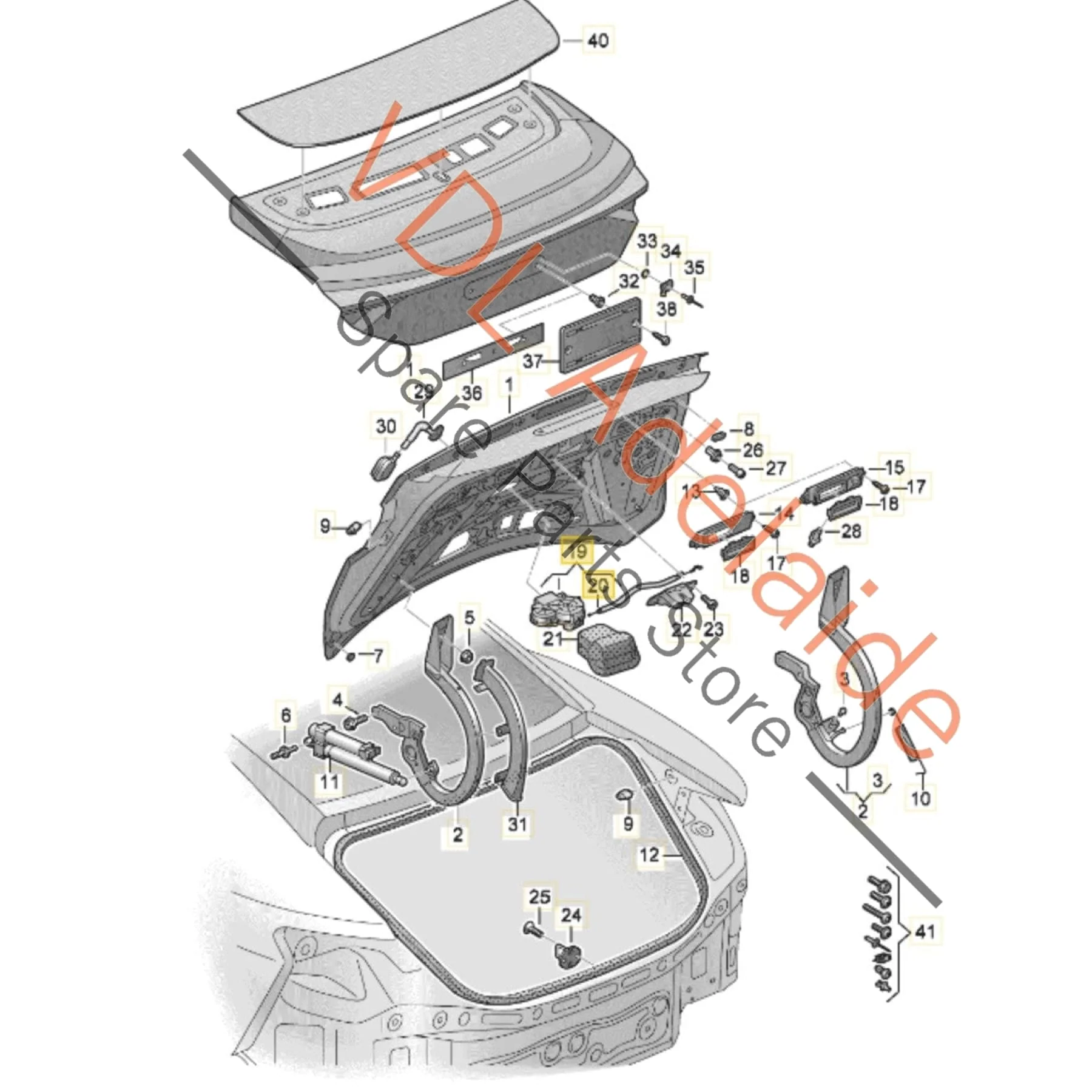 Audi e-Tron GT Rear Boot Automatic Soft Closing Motor 4J3827888 - Image 2
