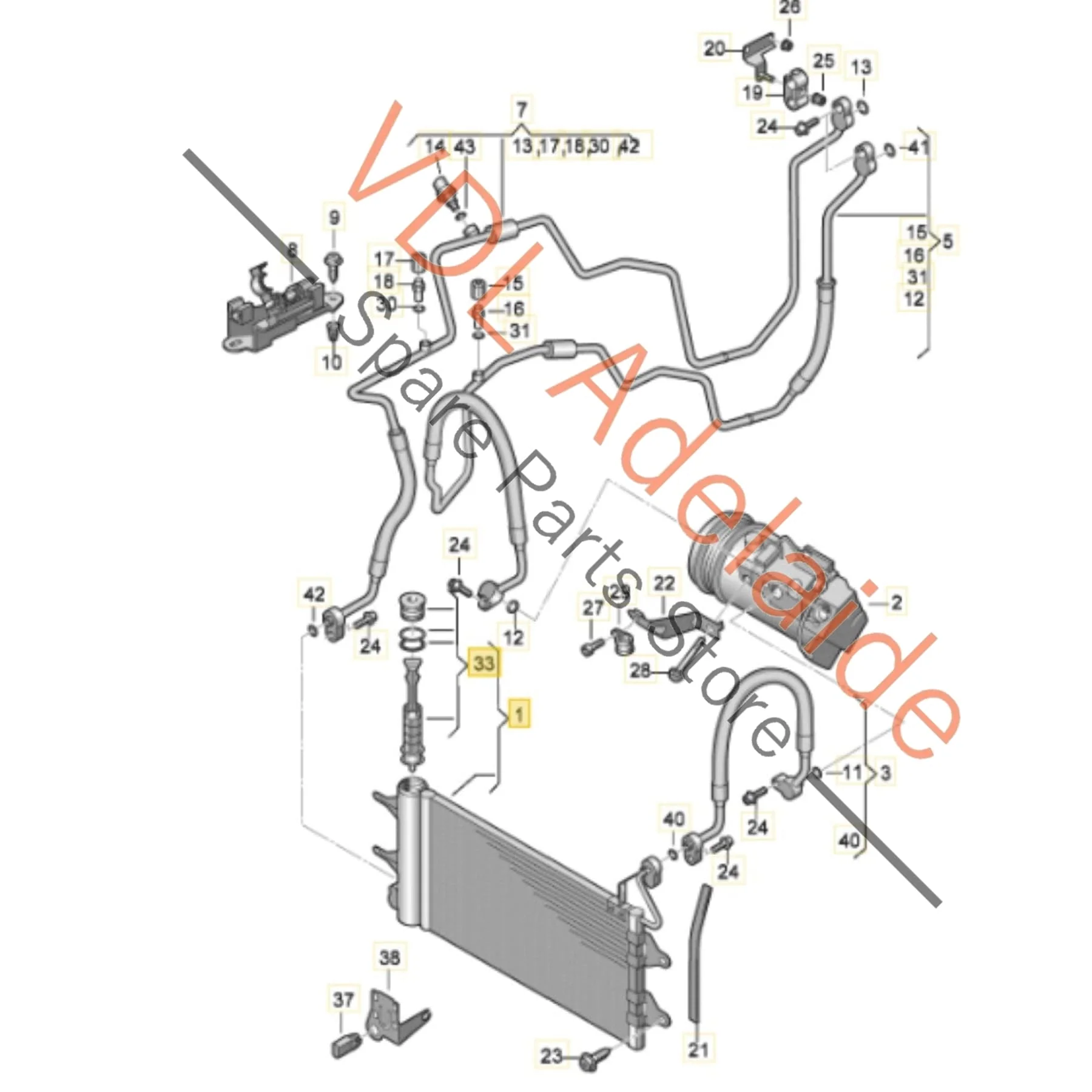 VW Polo GTi Audi A1 AC Condenser for 1.4 model 6C0816411A 6R0820411 - Image 2