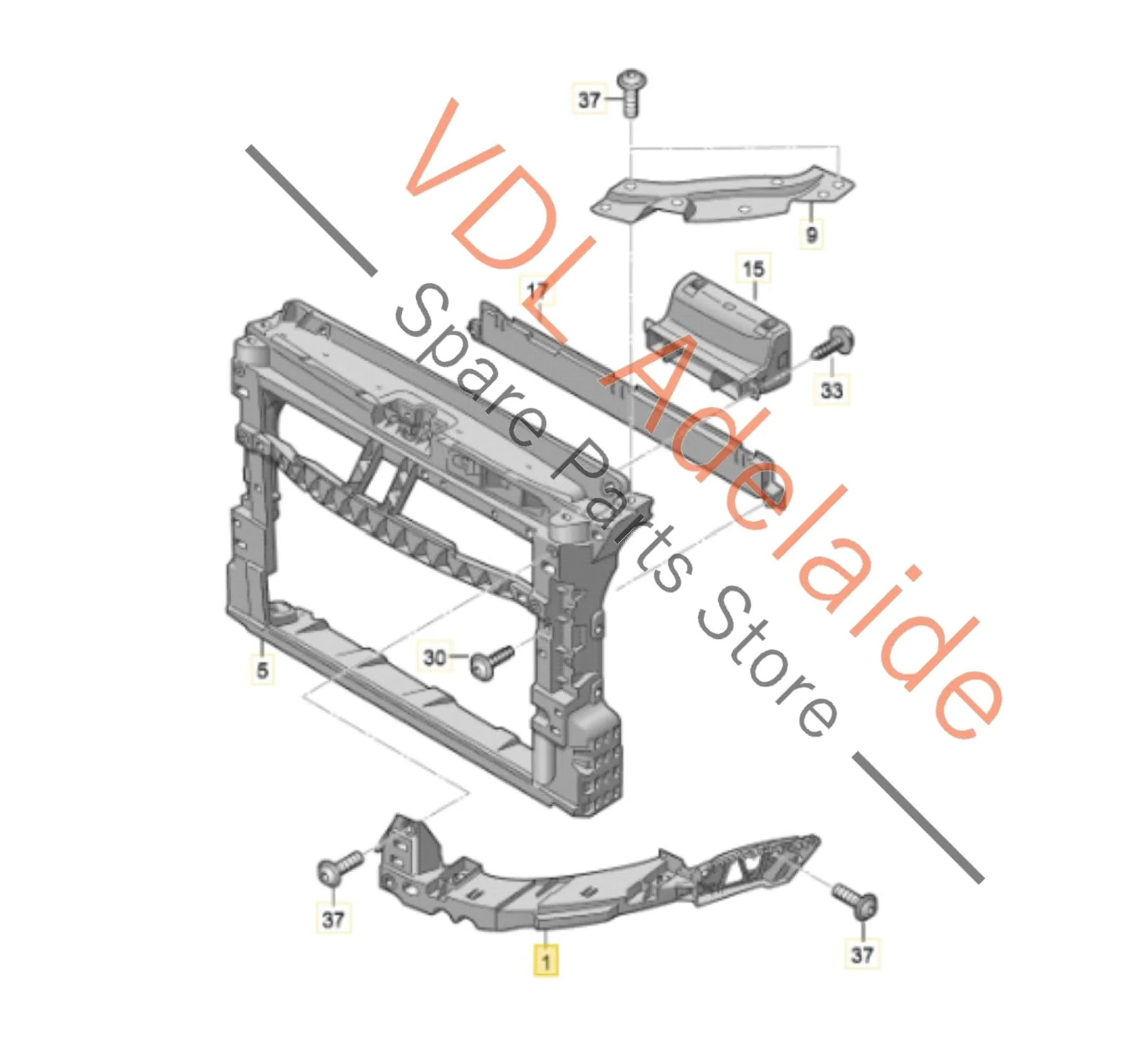VW Polo MK5 Gti Front Bumper Headlight Bracket Right 6R0805072E - Image 2
