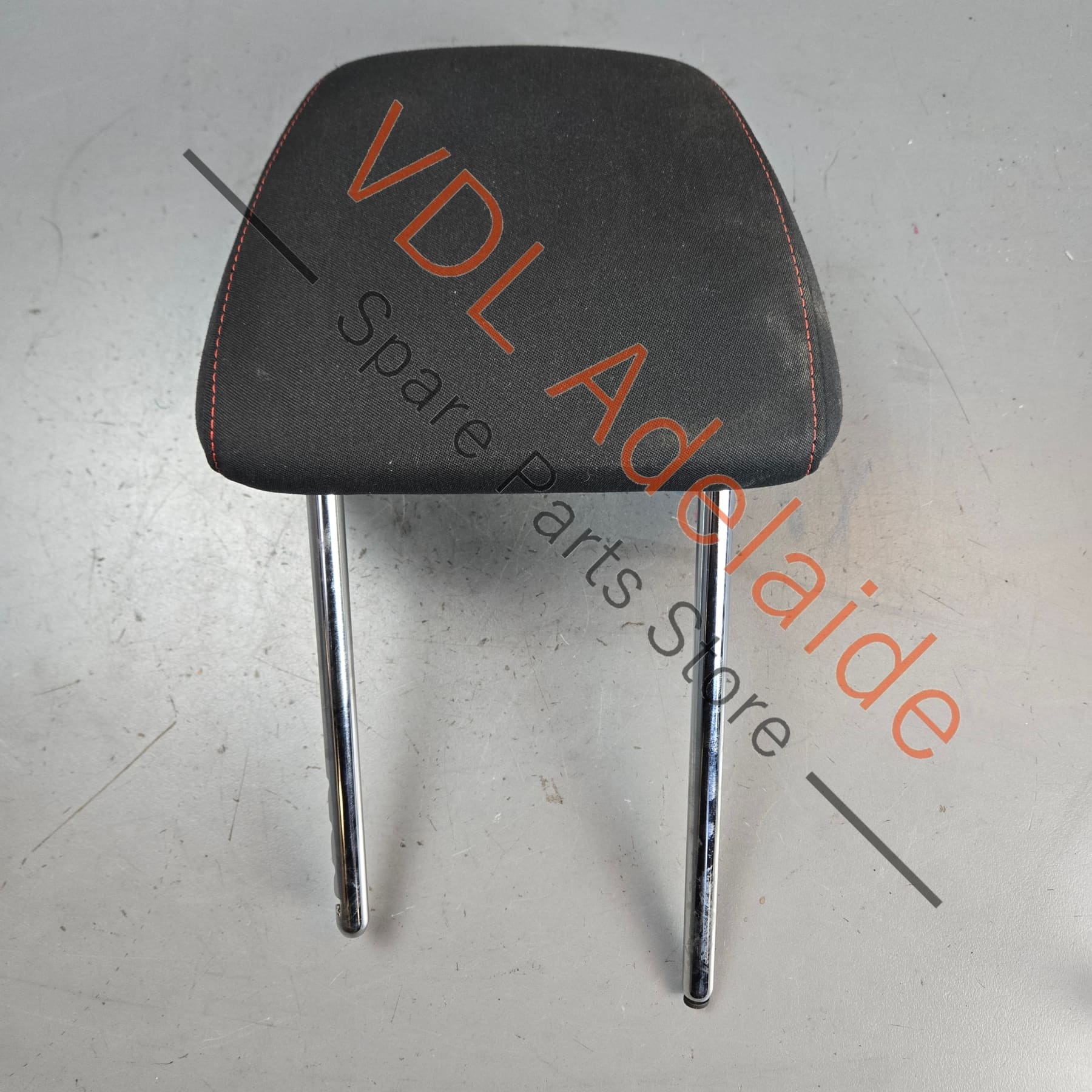 VW Polo Gti 6R Cloth Headrest for front Seat Red Stitch Titanium black/red 6R0881901M YCG - Image 3