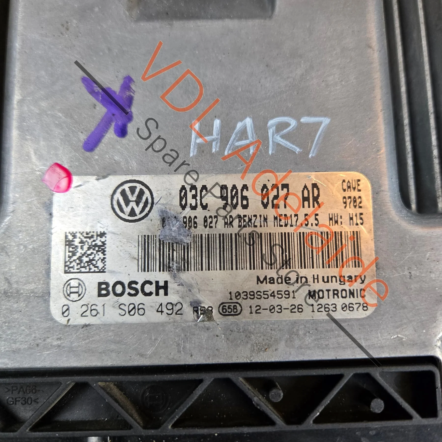 VW Polo Gti 1.4 Twincharged TFSI Engine Computer ECU 132kw CAVE MED17.5.5 - Image 2