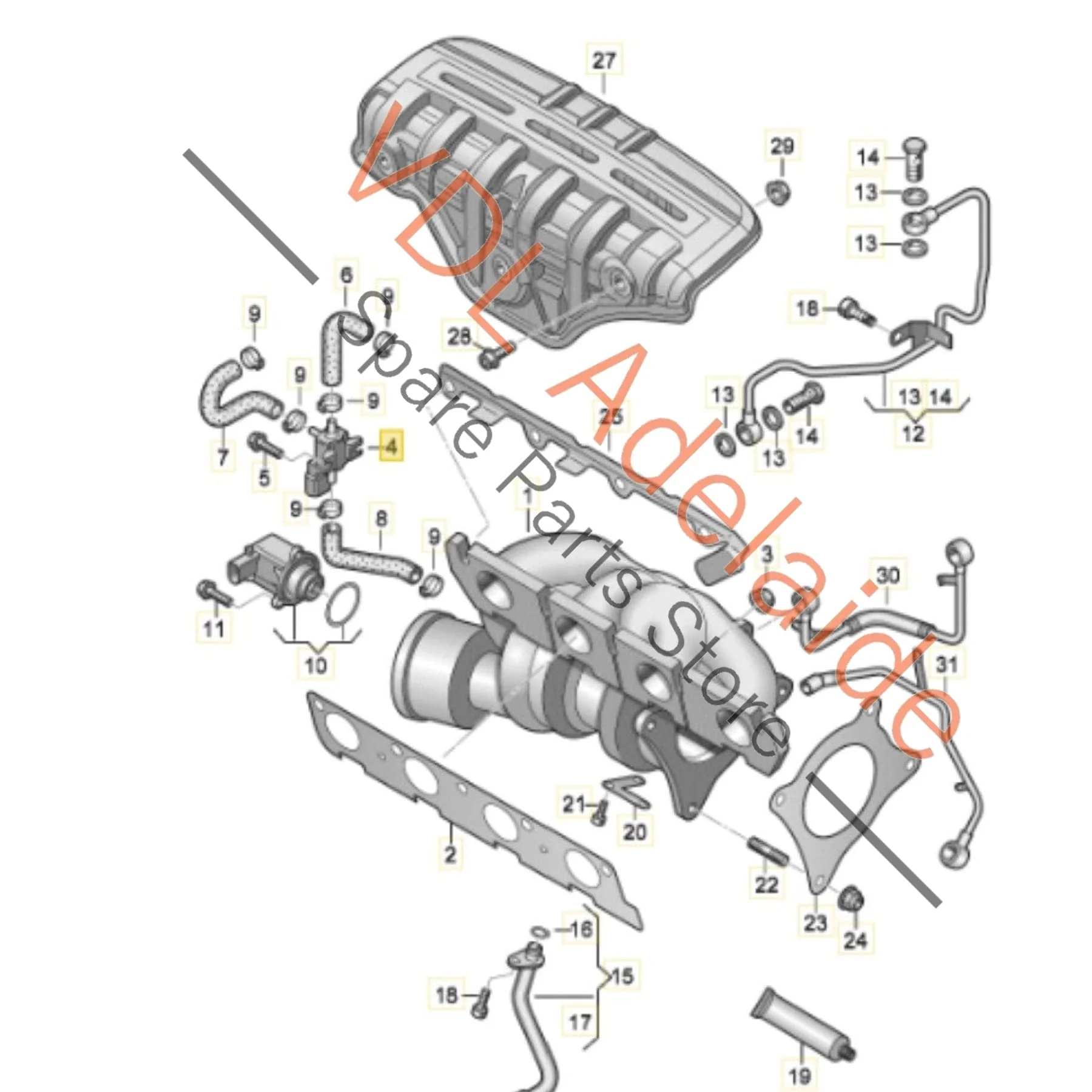 VW 1.4 TFSI CAV Vacuum Solenoid Valve 03C906283B - Image 2