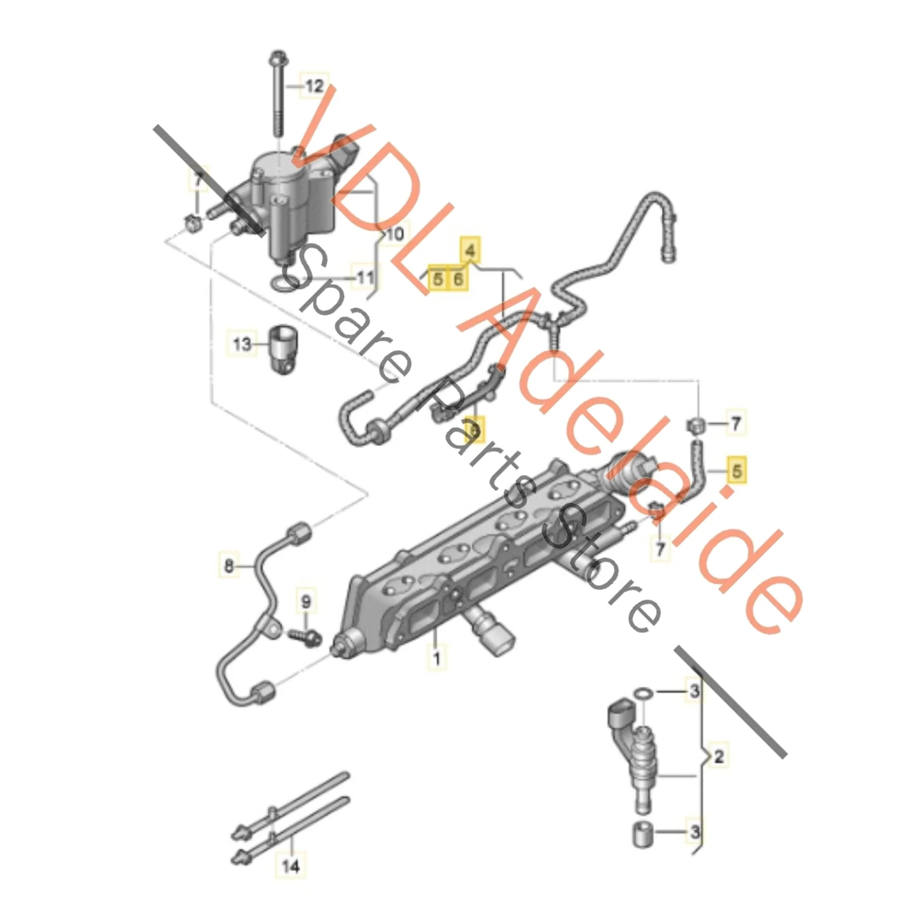 VW 1.4 Fuel Feed Hose Pipe with Coupling 03C133723BS - Image 2