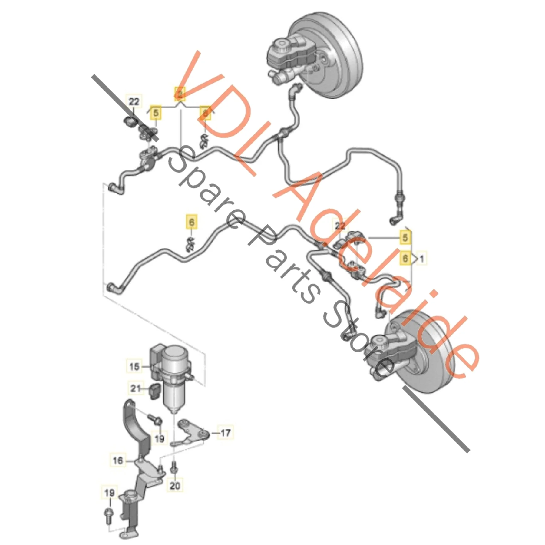 VW Polo 6R Gti Brake Booster Vacuum Hose Pipe 6R2612041AE - Image 2