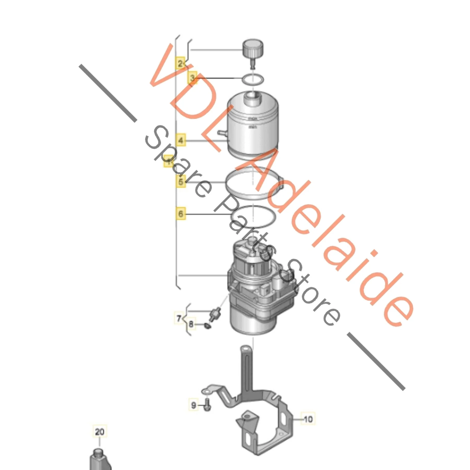 VW Polo 6R Electric Hydraulic Power Steering Pump 6R0423156B 6R0423156C - Image 2