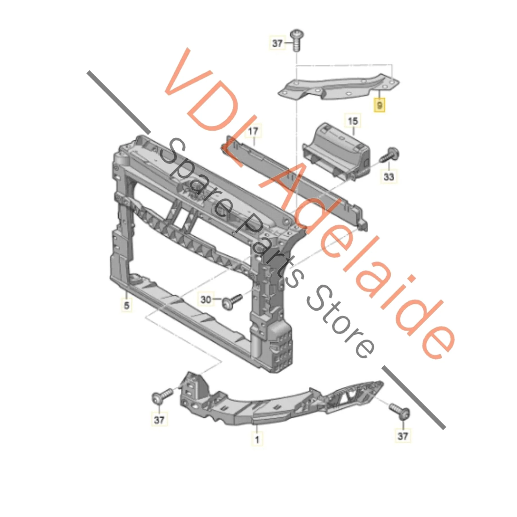 VW Polo 6R Radiator Support Bracket Right 6R0805932A - Image 2
