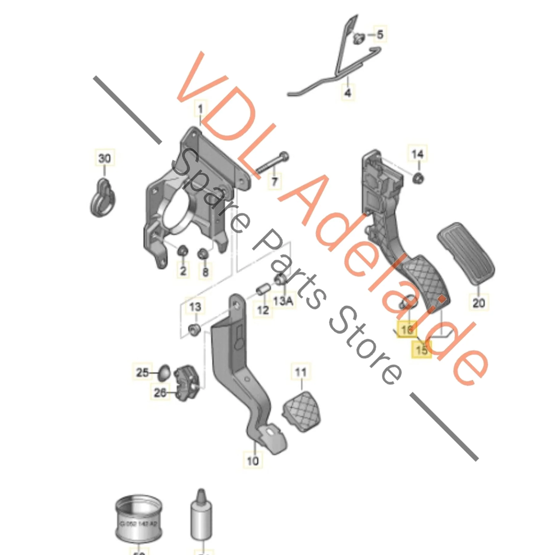 VW Polo MK5 6R DSG Auto Accelerator Throttle Pedal 6R2723503C - Image 2
