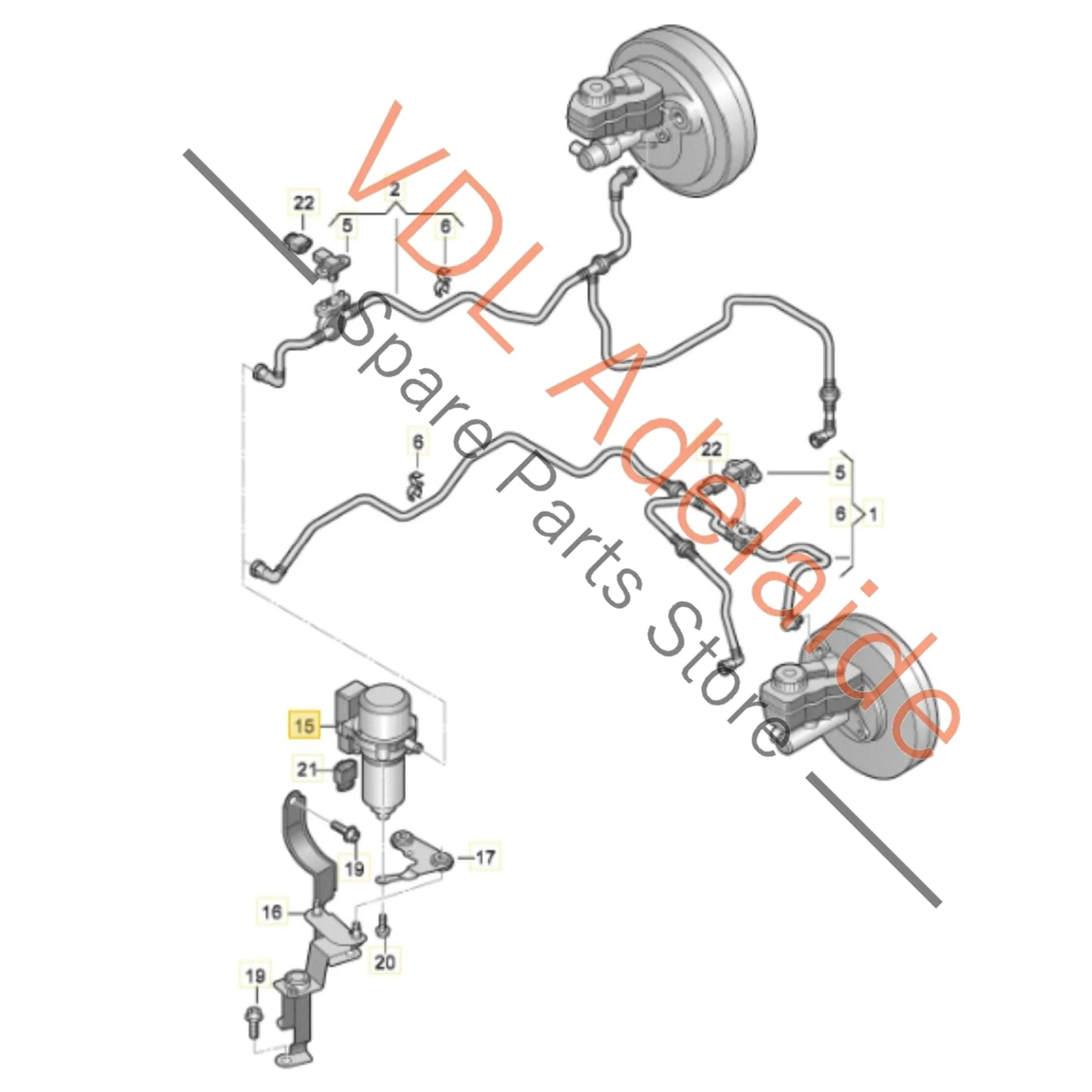 VW Polo Audi A1 Electric Brake Vacuum Booster Pump 1J0612181D - Image 2