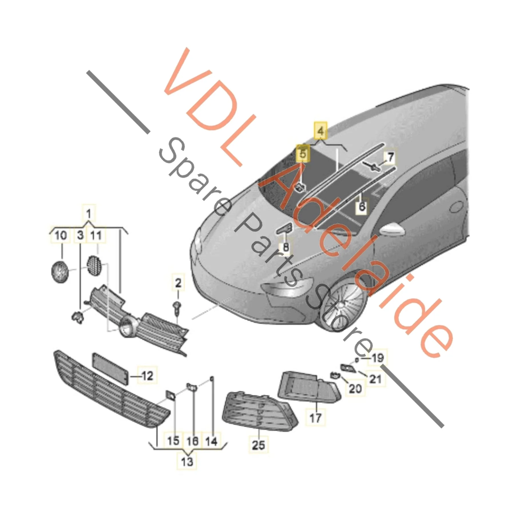 VW Golf MK6 LHS Left Windscreen Edge Strip Trim Moulding 5K0854319 - Image 2