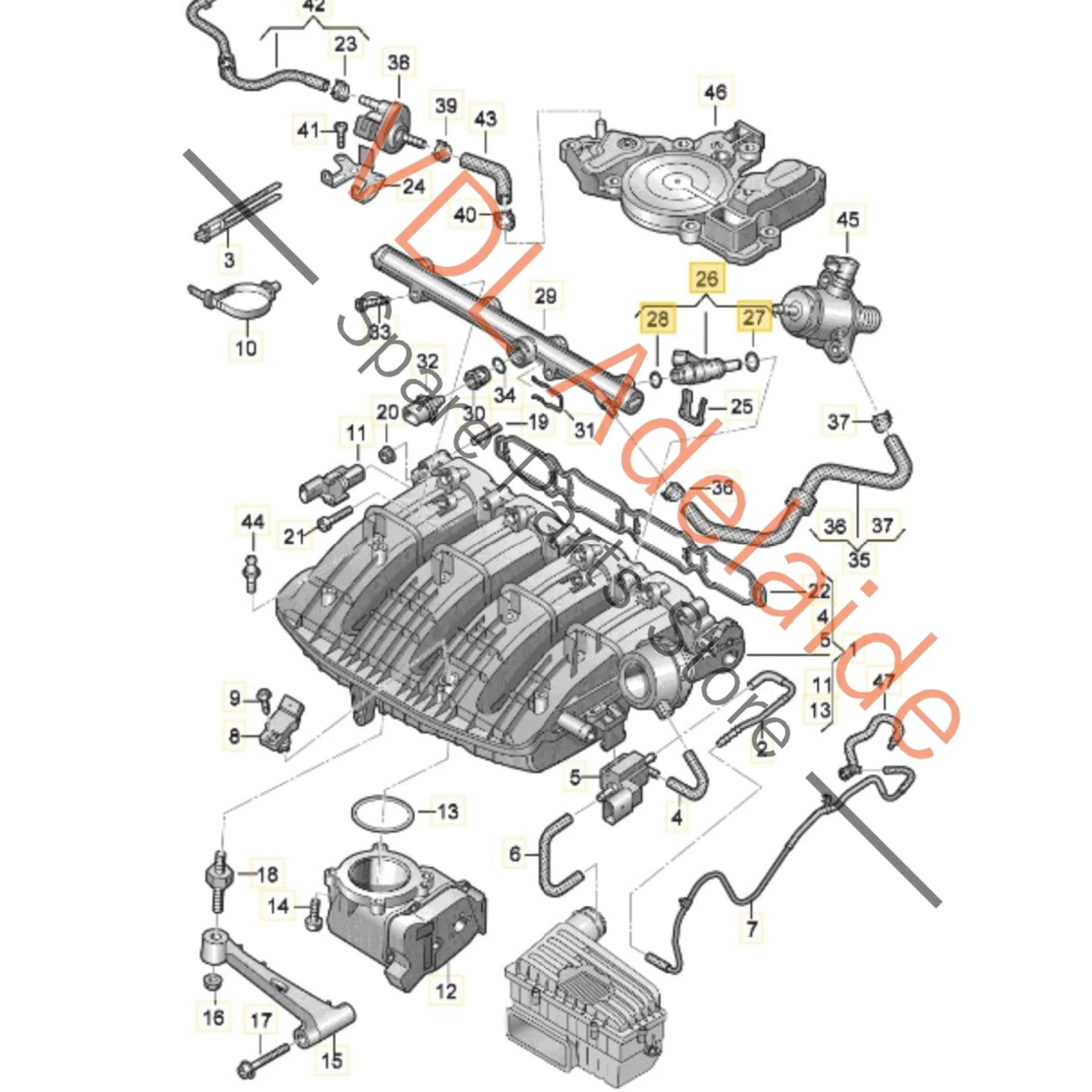 Genuine VW Audi 2.0T Petrol Fuel Injector Set of 4 06L906031C only 20,828km - Image 2