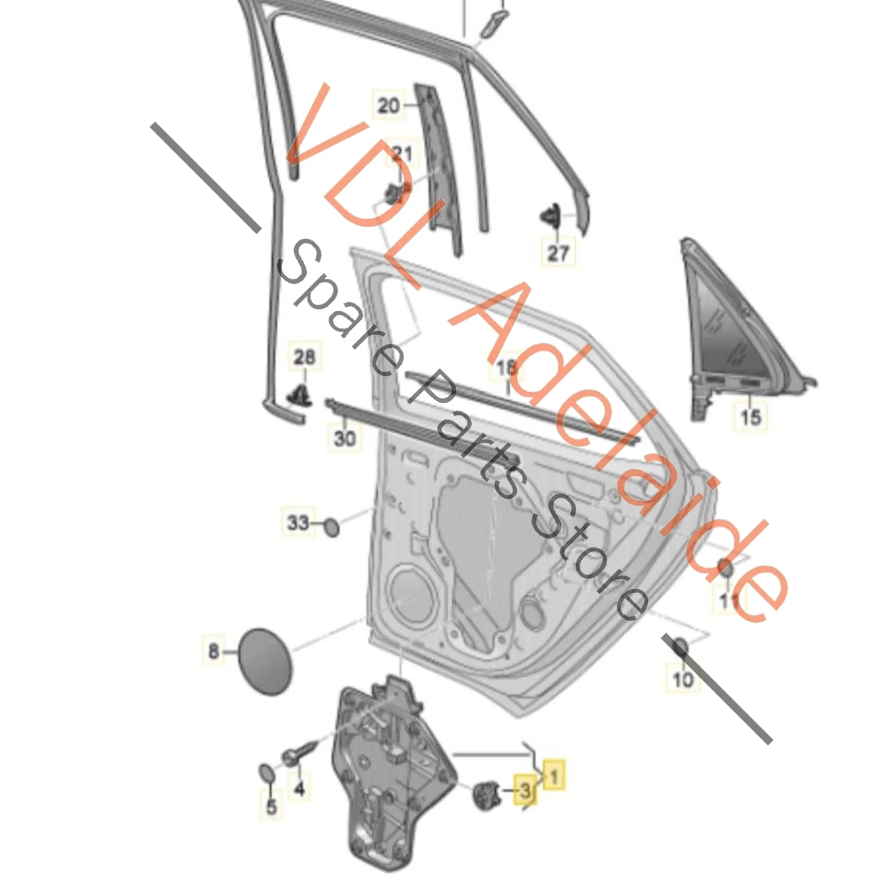 Cupra Born K11 Left Rear Window Regulator 10A839401B 10A839461A - Image 2