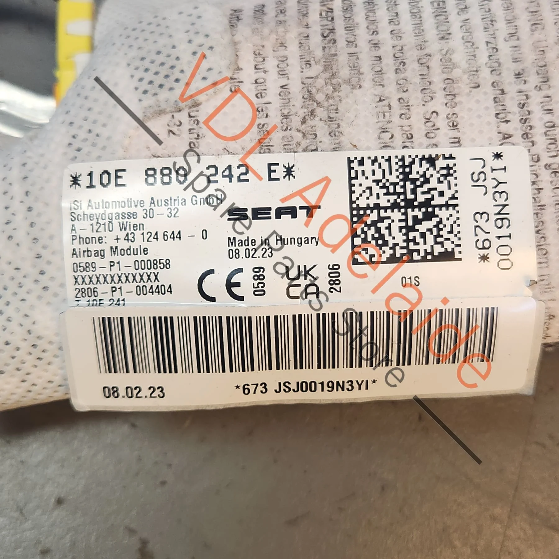 Cupra Born Side Seat Airbag Right 10E880242E - Image 3