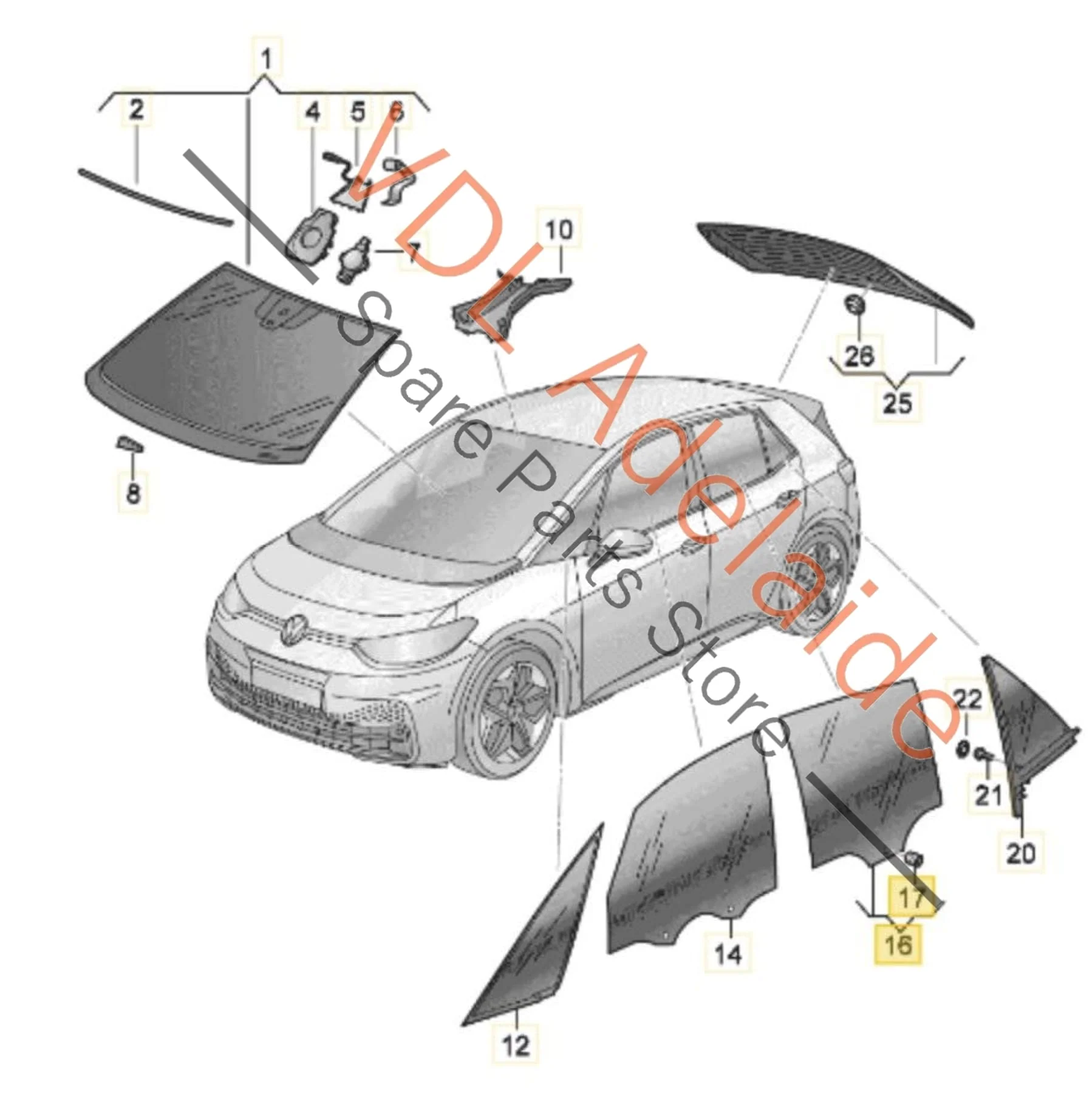Cupra Born K11 Rear Left Side Door Glass Window Dark Tinted 10A845025C - Image 2