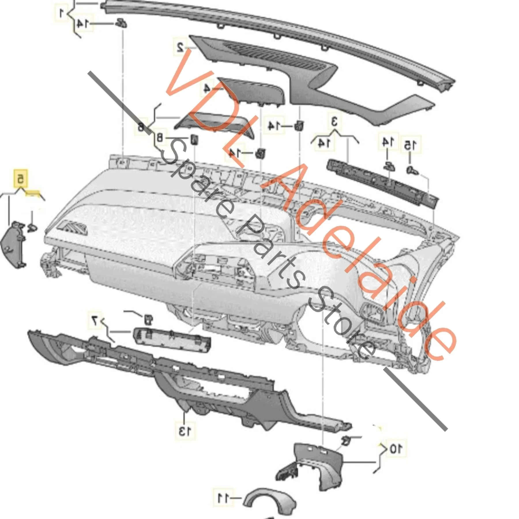 Cupra Born K11 Interior Left Side Dashboard End Trim Cap Cover 10F857035A 82V for RHD models - Image 2