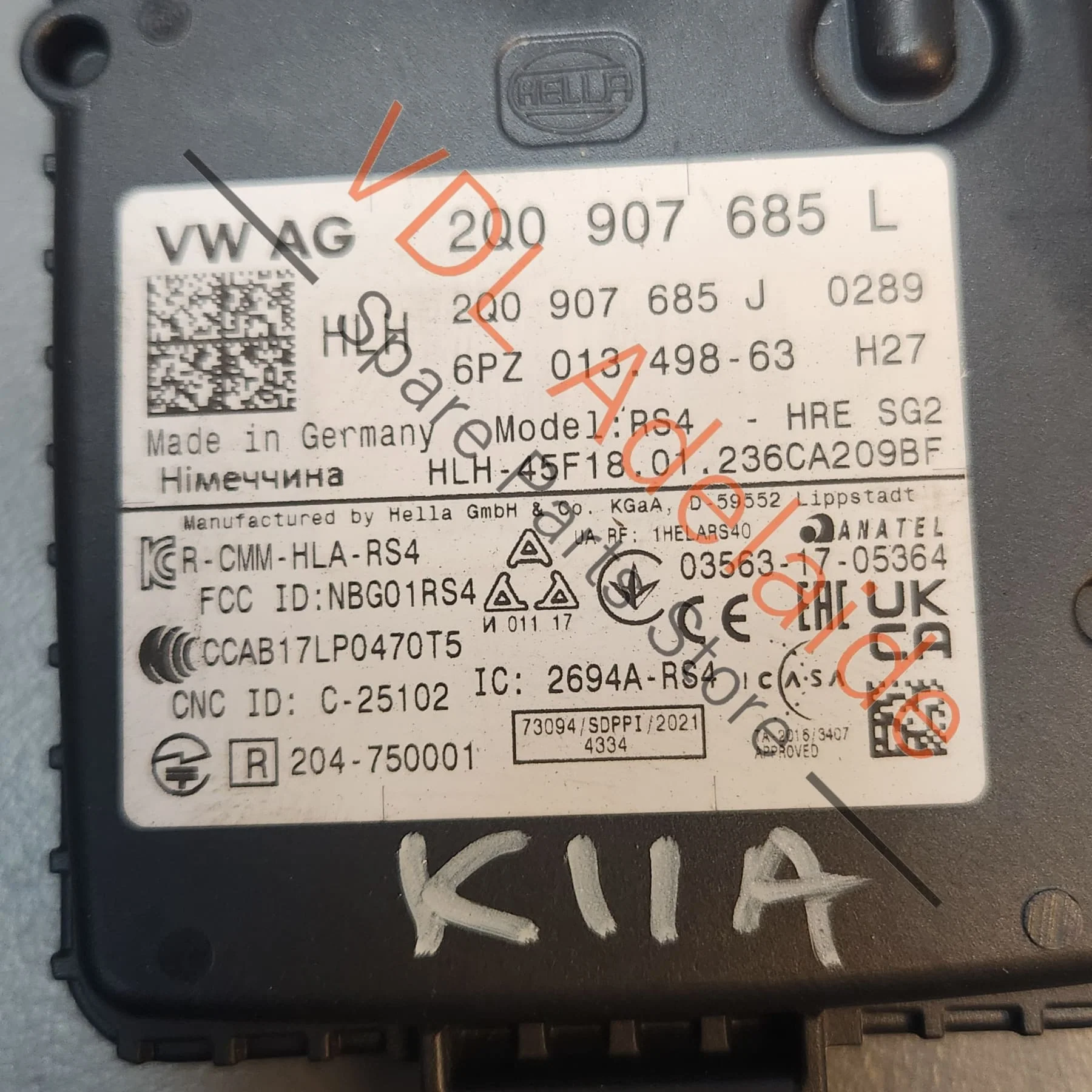 Cupra Born K11 Left Rear Lane Change Assist Radar Slave Module 2Q0907685L - Image 6