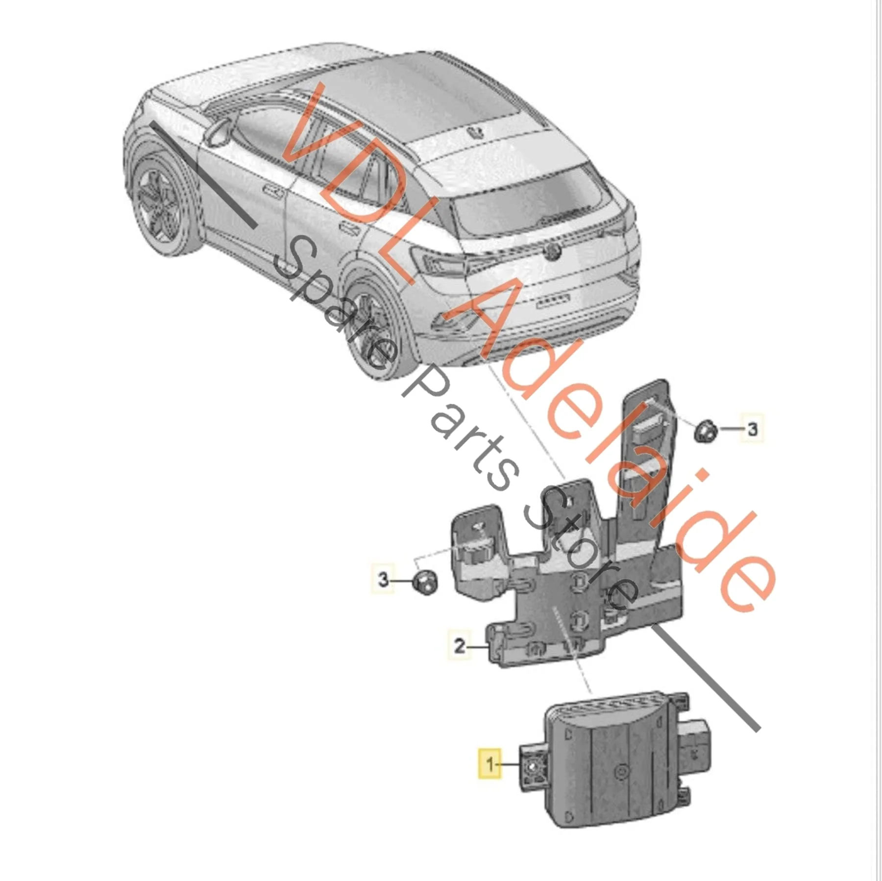Cupra Born K11 Right Rear Lane Change Assist Radar Master Module 2Q0907686L - Image 2