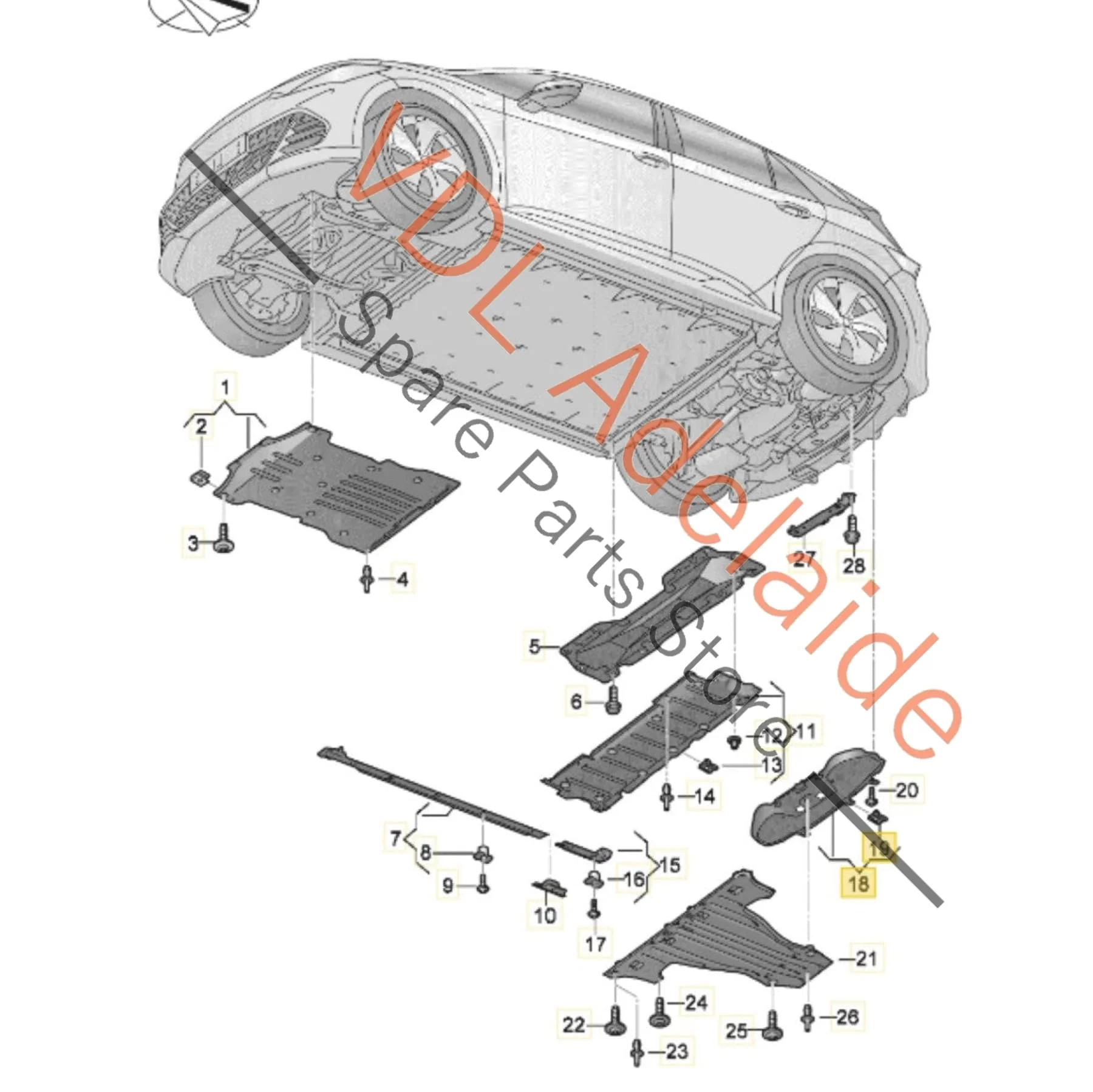 Cupra Born K11 Underbody Protection Splash Panel Rear 10A825523 - Image 2