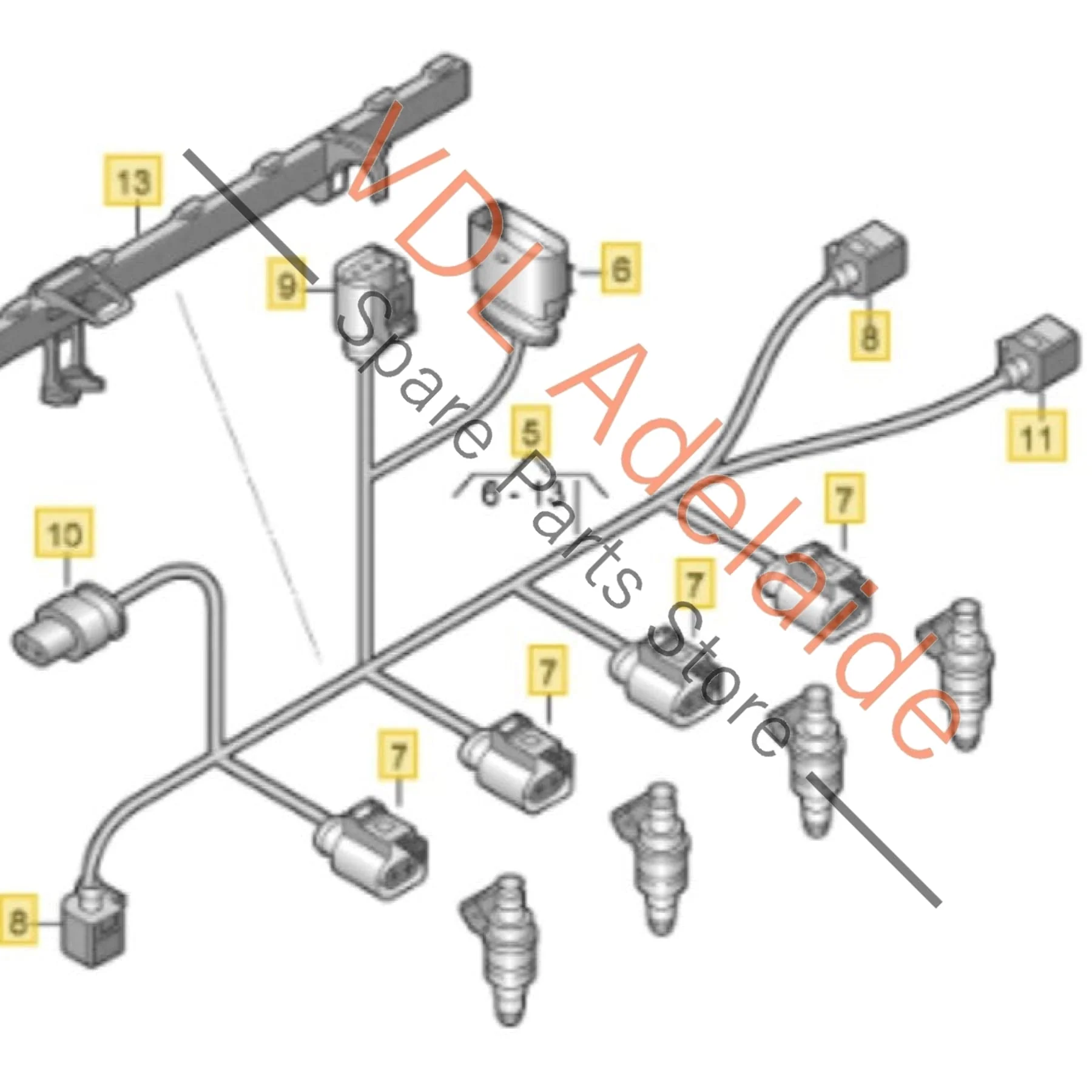 VW Golf Gti & R MK8 Audi S3 DNFC Fuel Injector Wiring Harness Cable 06N971627B - Image 2