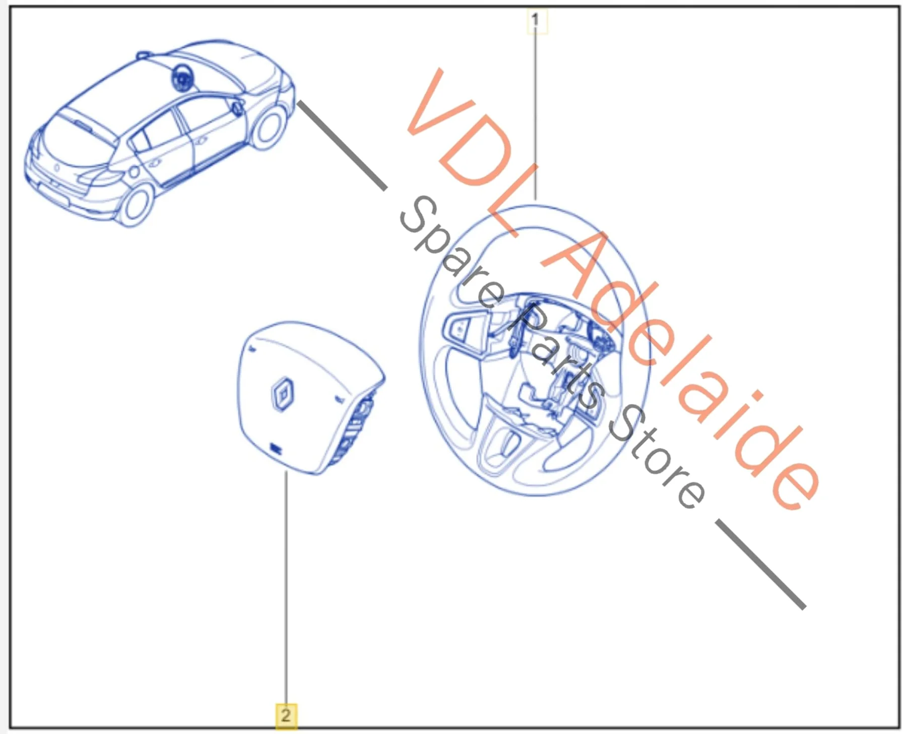 Renault Megane MK3 III Airbag Module for Driver Steering Wheel - Image 3
