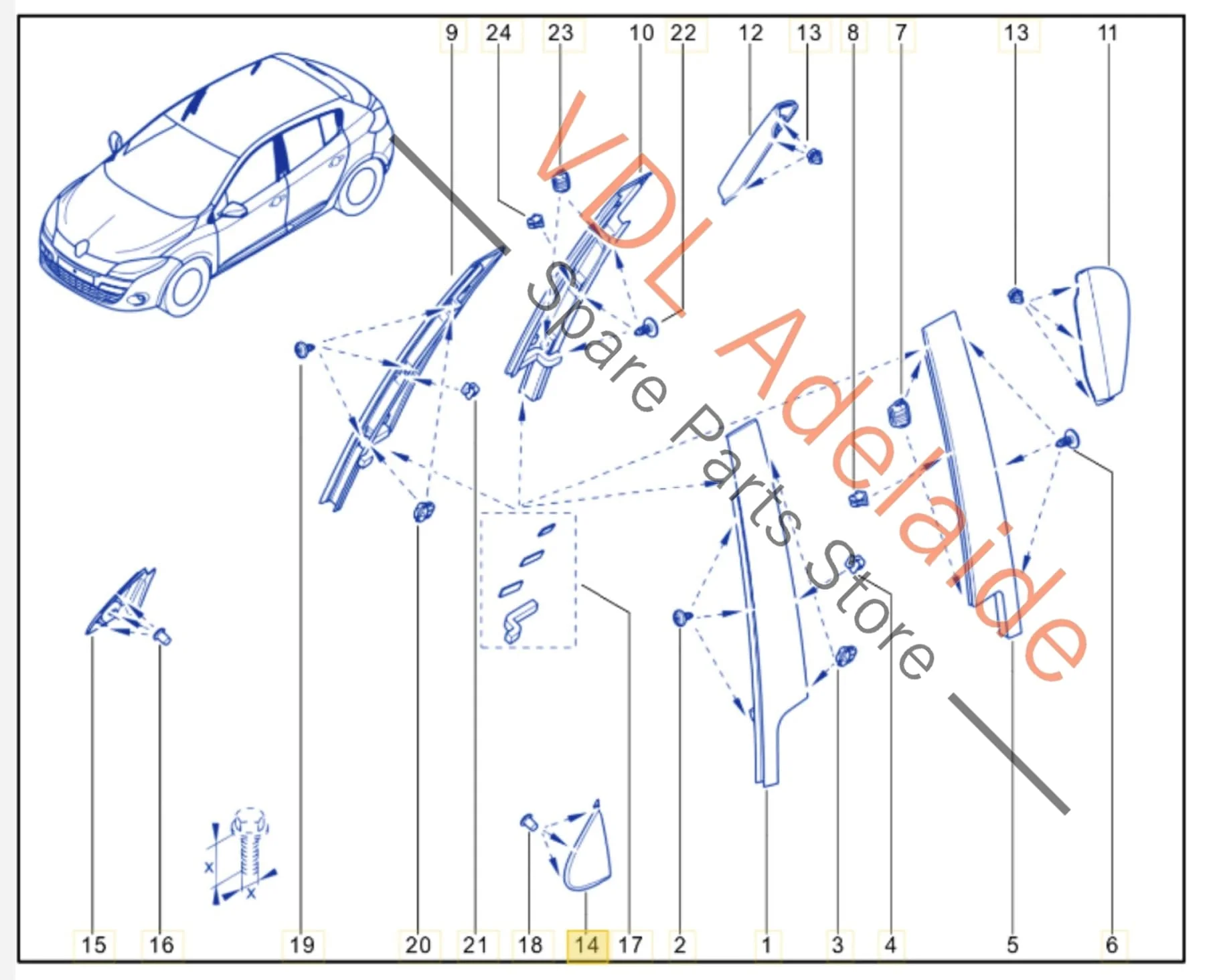 Renault Megane Left Side Exterior Wing Quarter Panel Fender Molding 638750003R - Image 2