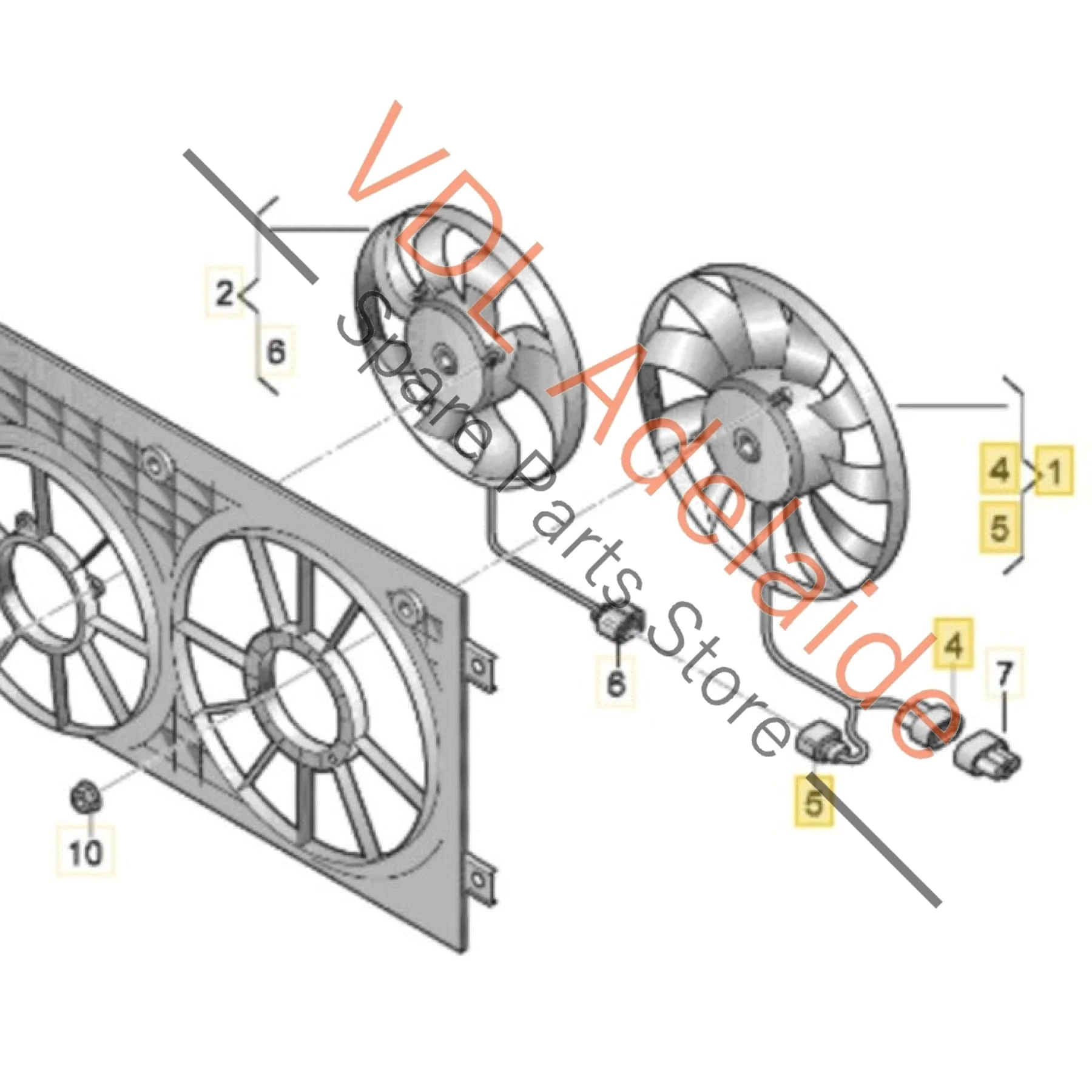 VW Radiator Fan 360mm 1K0959455FE 300W Temic Brose 1K0959455FJ - Image 2