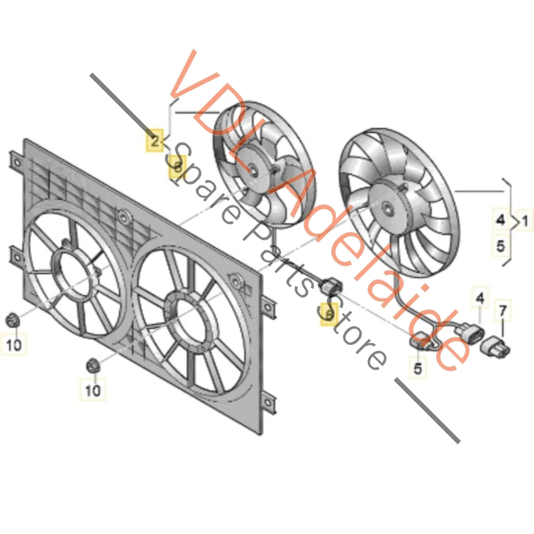 VW Radiator Fan 295mm 1K0959455CR 200W Temic Brose 1K0959455ET - Image 2