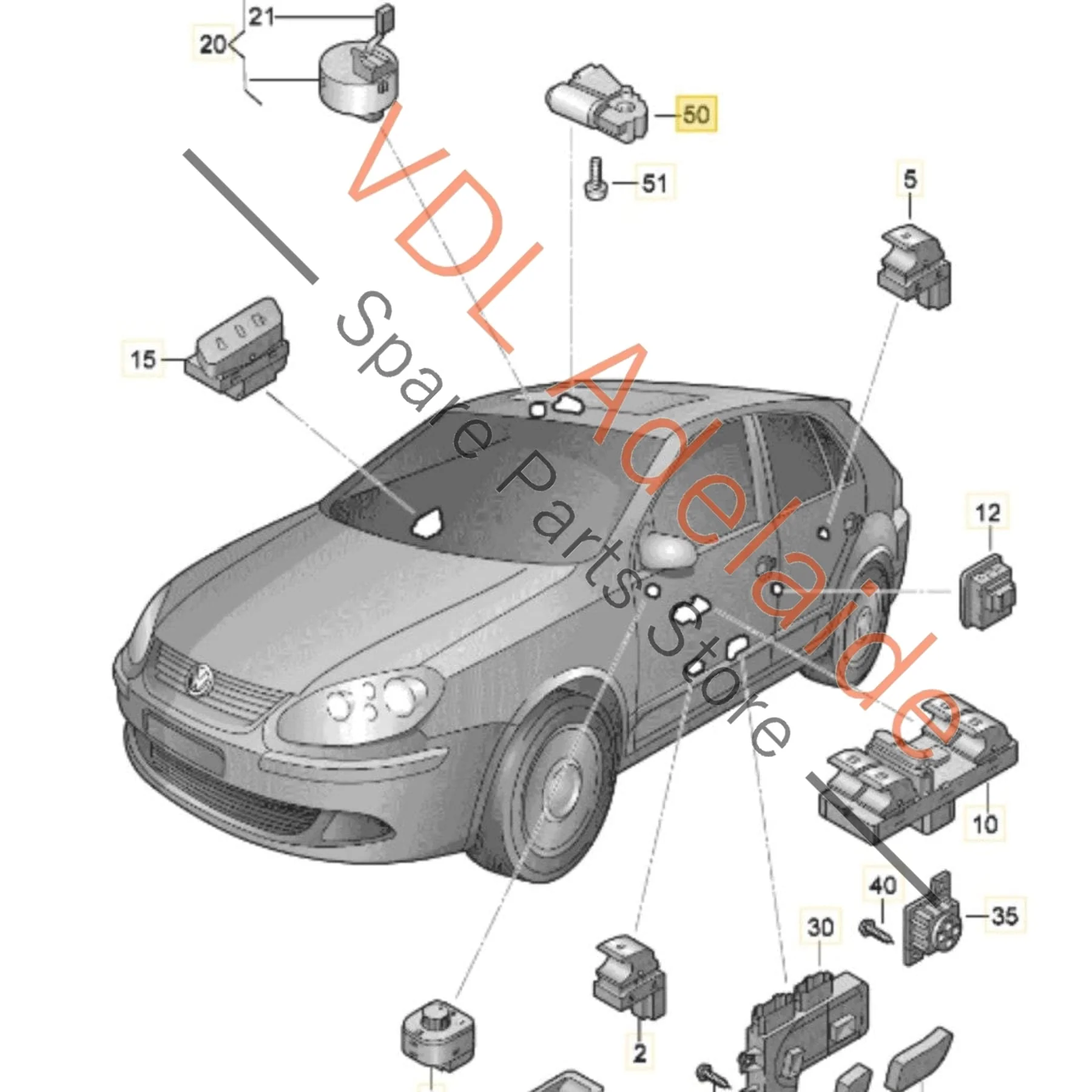 VW Golf Passat Tiguan Sliding Glass Sunroof Roof Motor 1K0959591 - Image 2