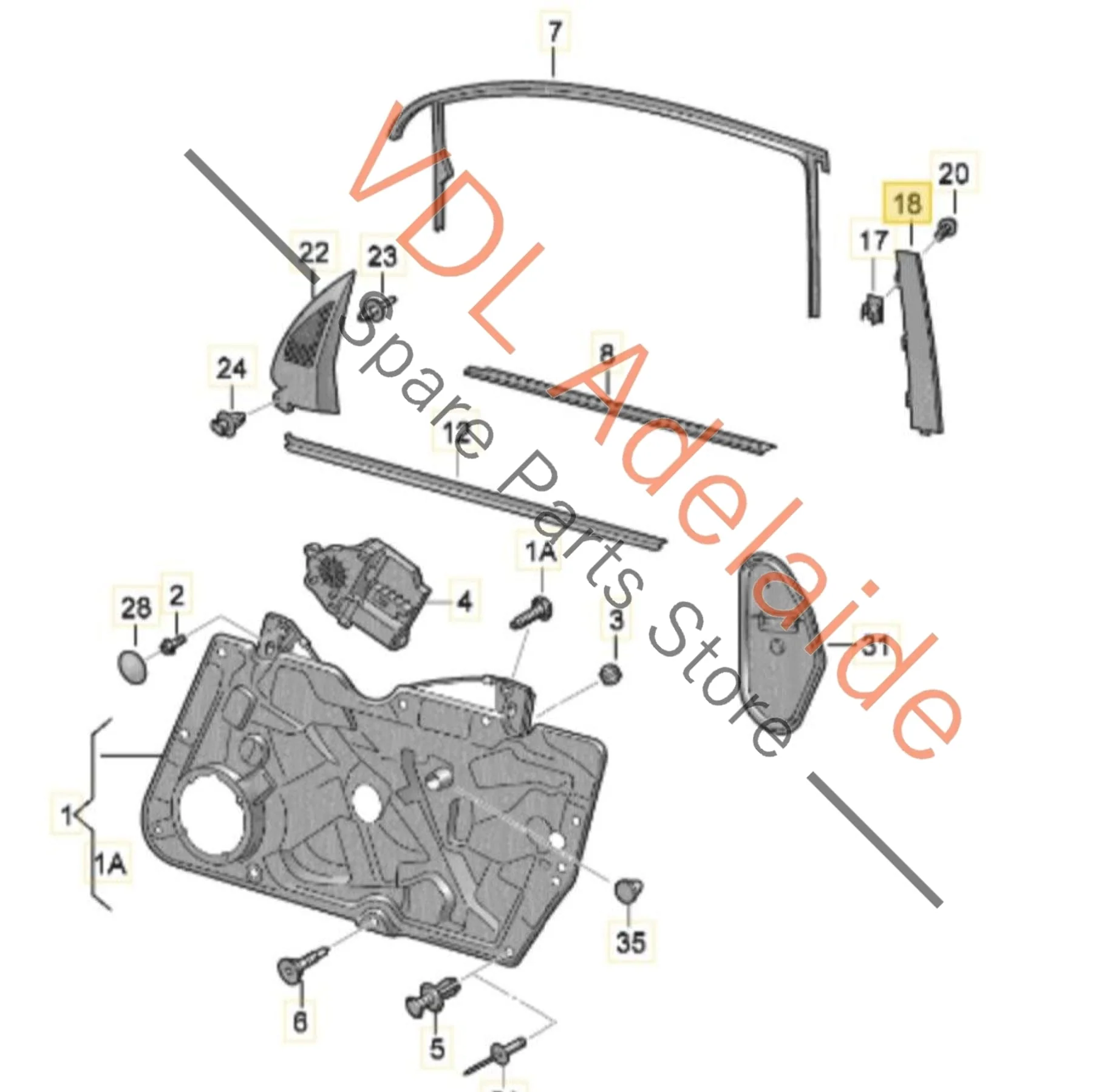 VW Golf MK6 Front Left B Pillar Exterior Trim Molding 3dr Hatch 5K3837901A 041 - Image 2